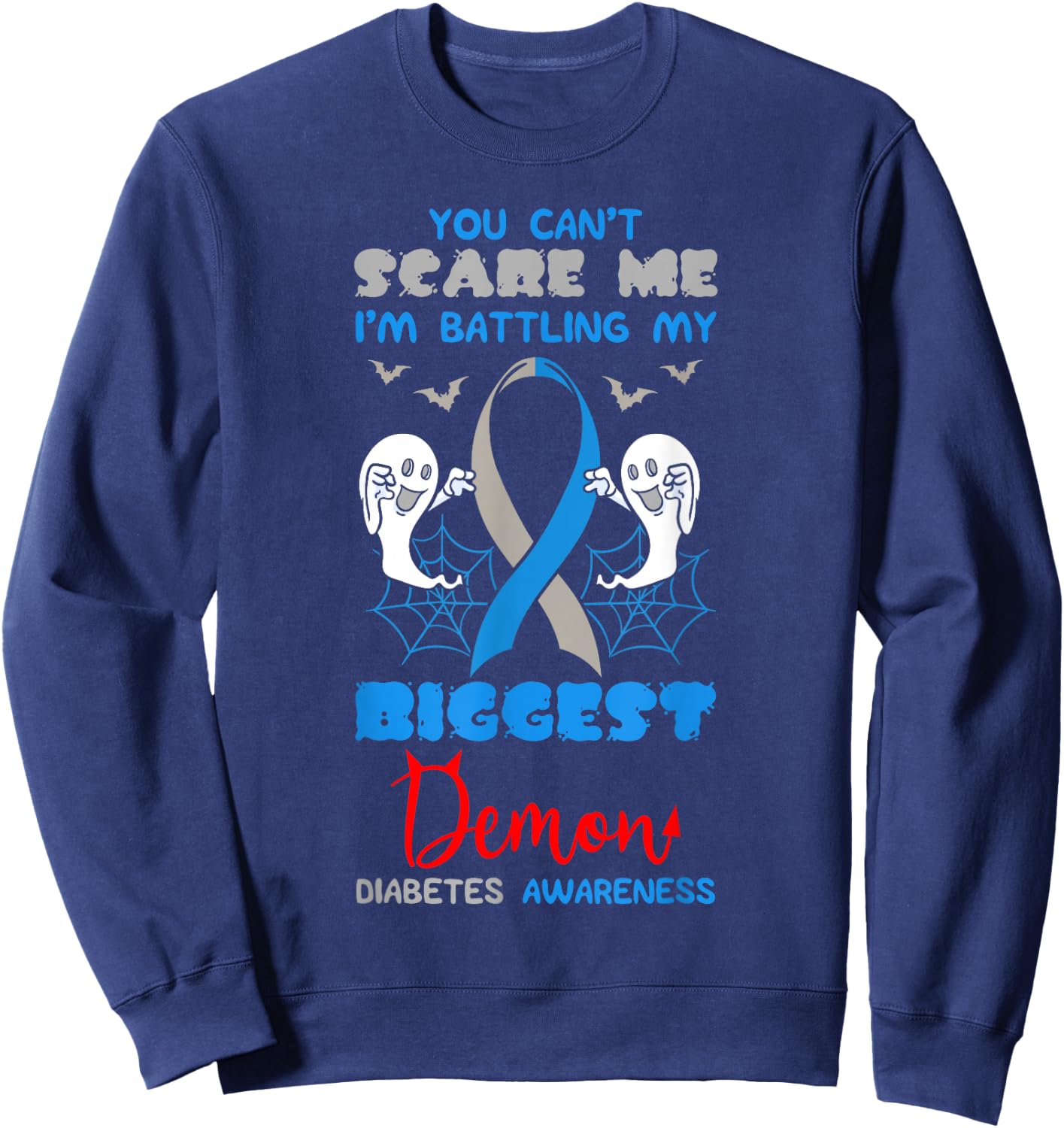 Diabetes Patient Type 1 2 Diabetic Pancreas Halloween Party Sweatshirt - Sweatshirt | Navy