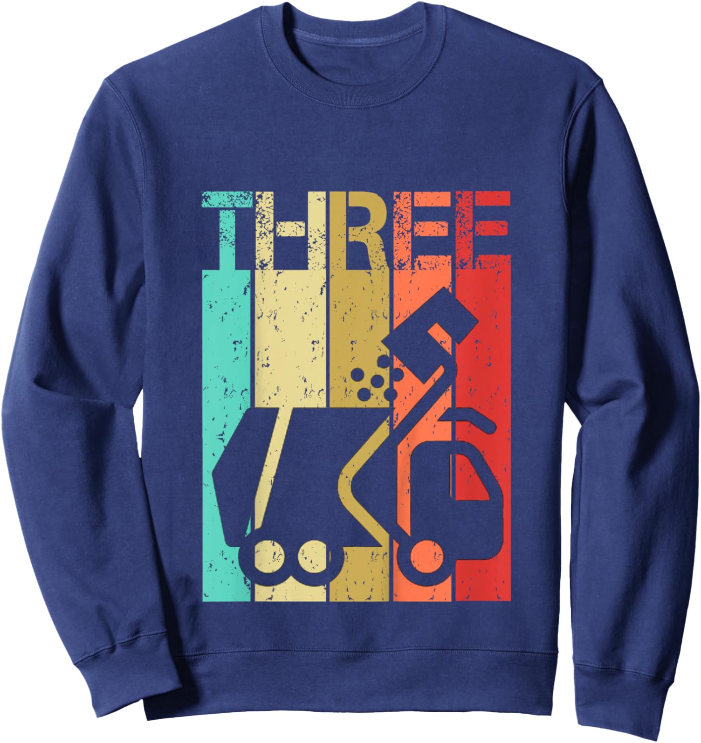 3 Year Old Garbage Truck Birthday 3rd Birthday Boy Girl Sweatshirt - Sweatshirt | Navy