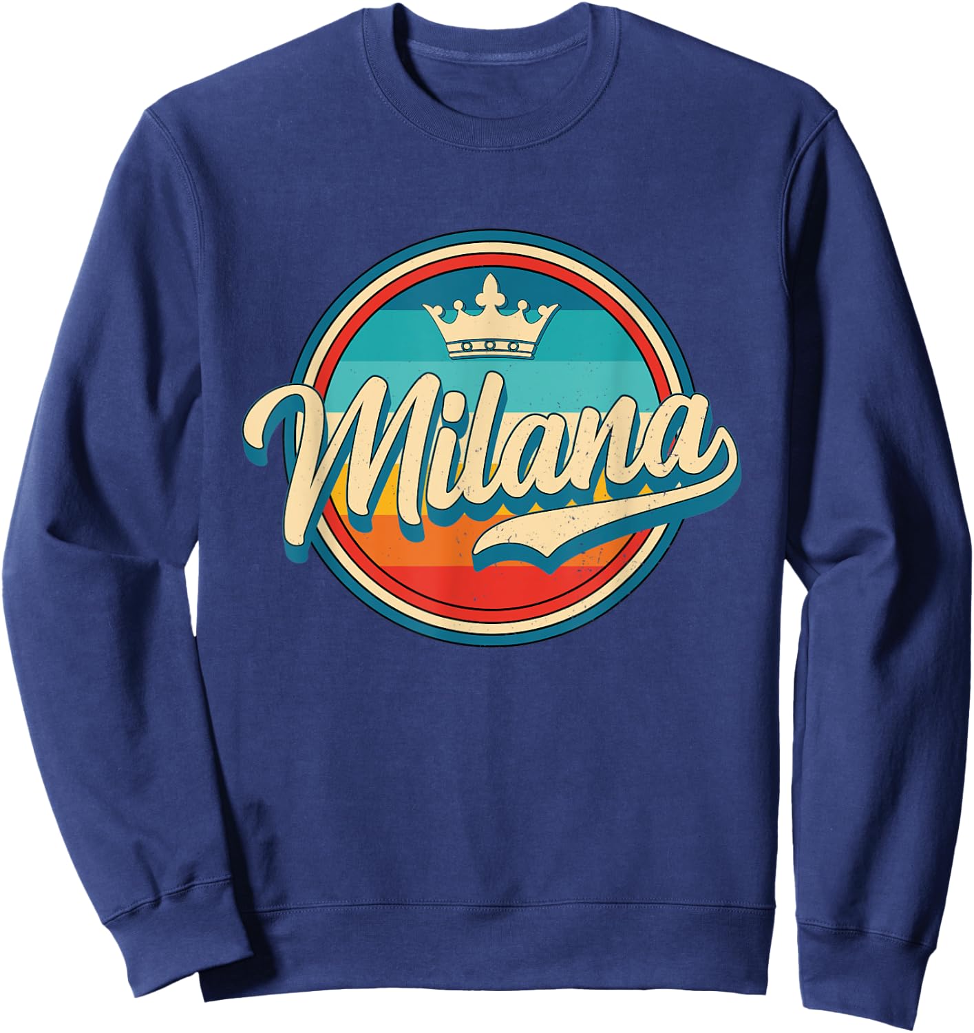 Milana retro name funny vintage first name Milana Sweatshirt - Sweatshirt | Navy