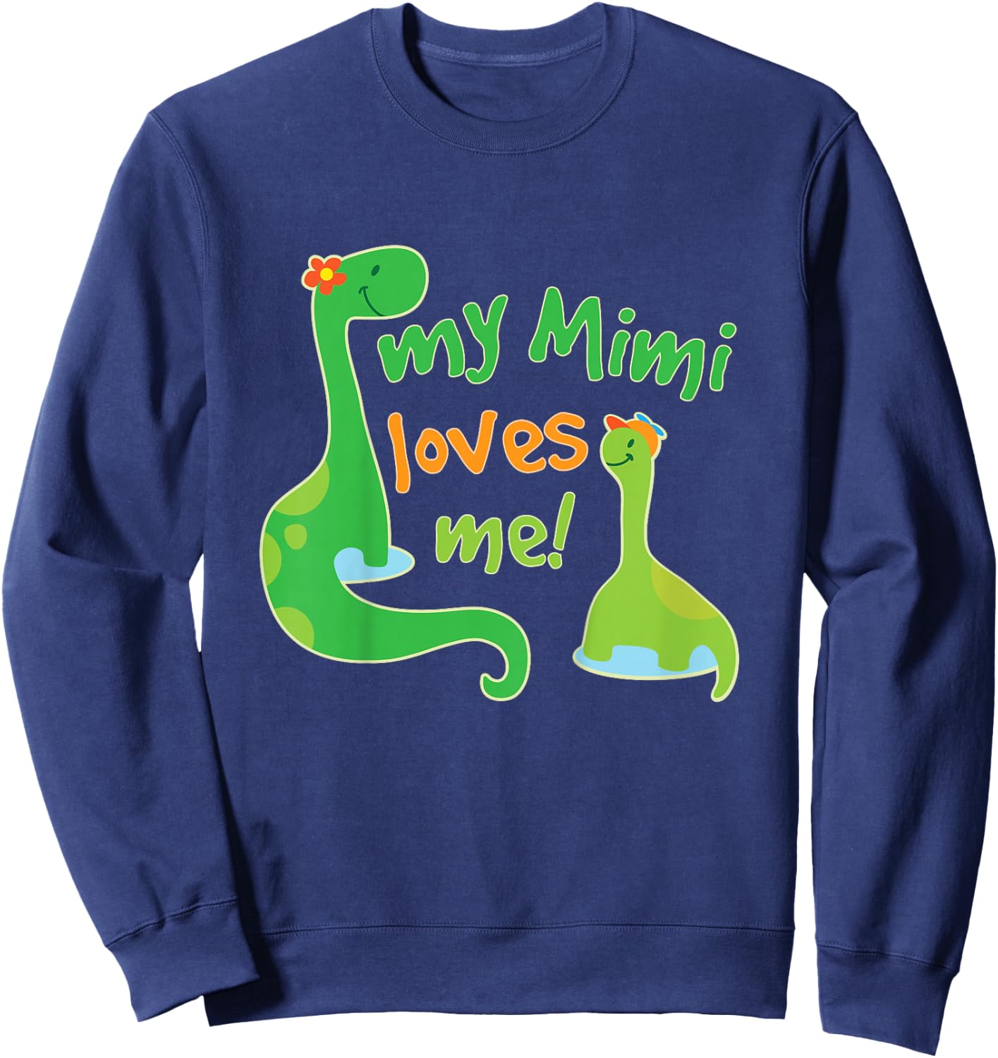 Kids My Mimi Loves Me Grandson Dinosaur Sweatshirt - Sweatshirt | Navy