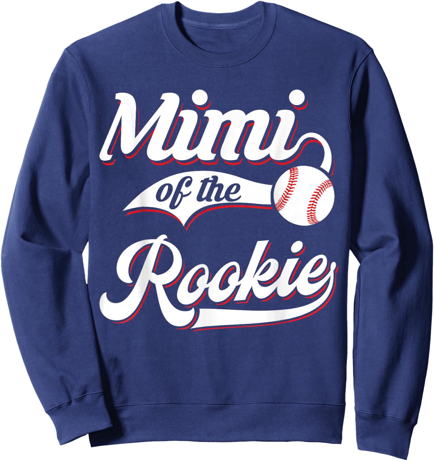 Mimi Of The Rookie Matching Family Baseball Birthday Sweatshirt - Sweatshirt | Navy