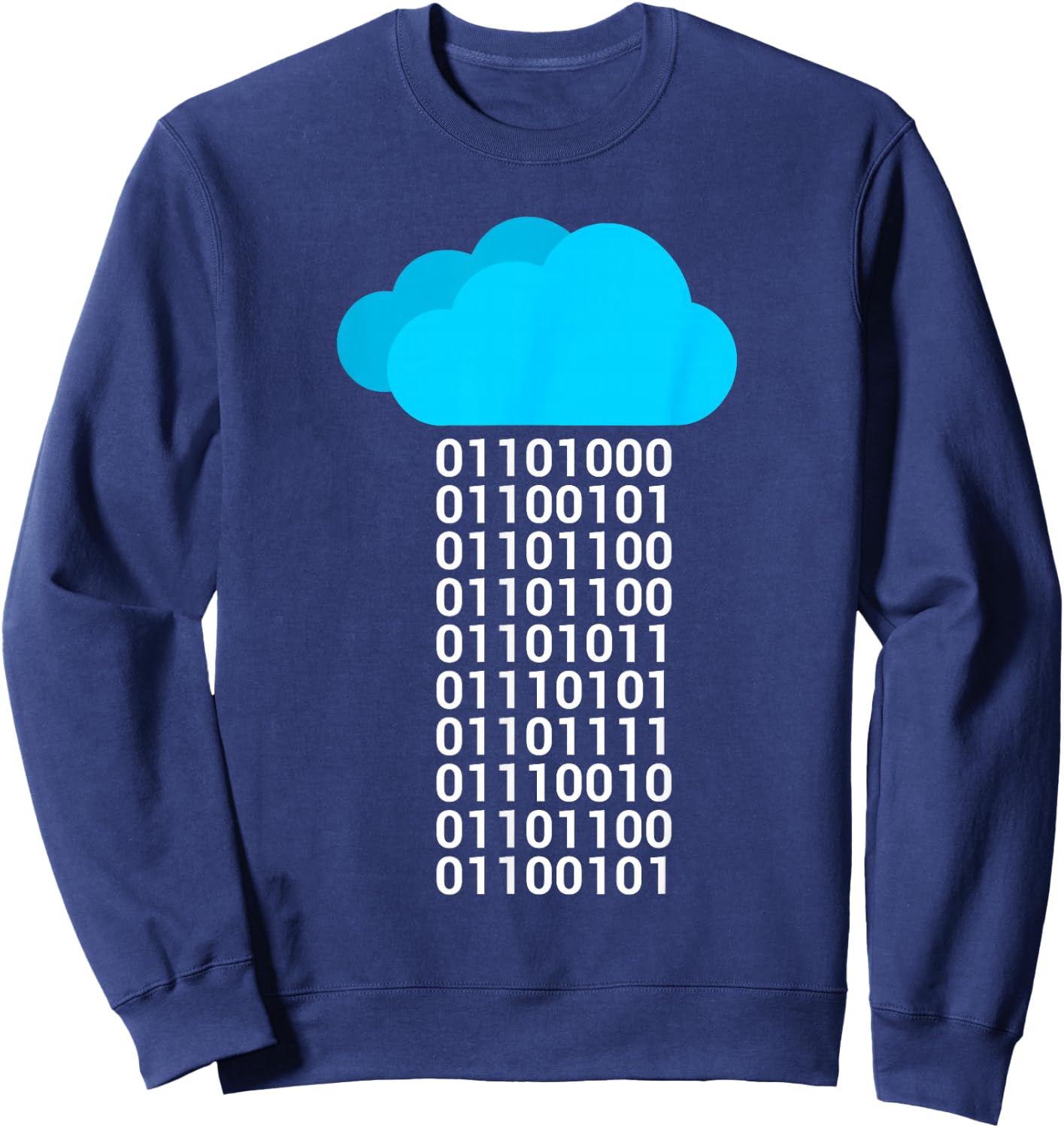 Funny Programmer Cloud Big Data Developer Nerd Binary Sweatshirt - Sweatshirt | Navy