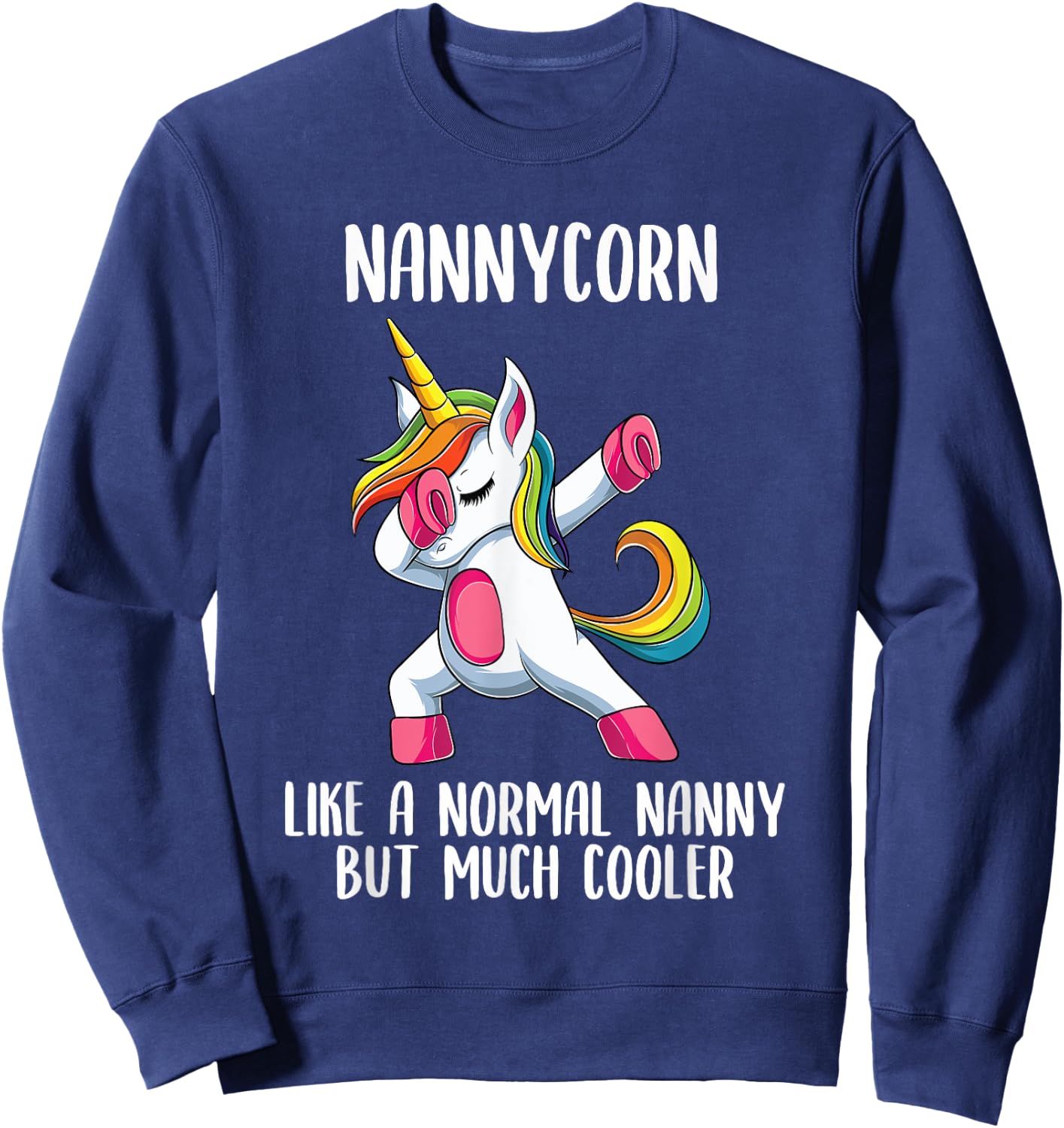 Unicorn Nanny Girl Birthday Party Apparel, Italian NannyCorn Sweatshirt - Sweatshirt | Navy