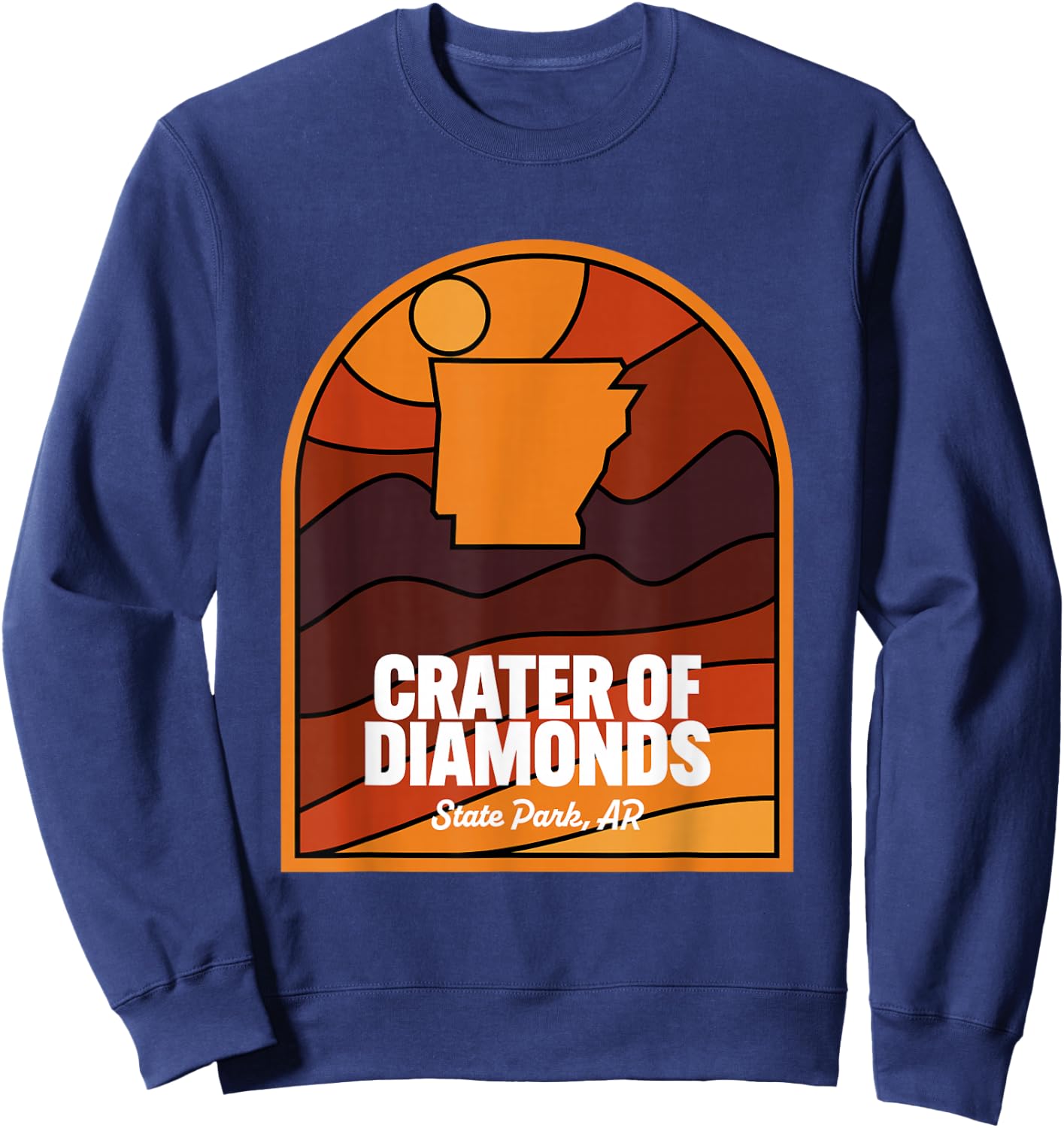 Crater of Diamonds State Park Arkansas Retro Sweatshirt - Sweatshirt | Navy