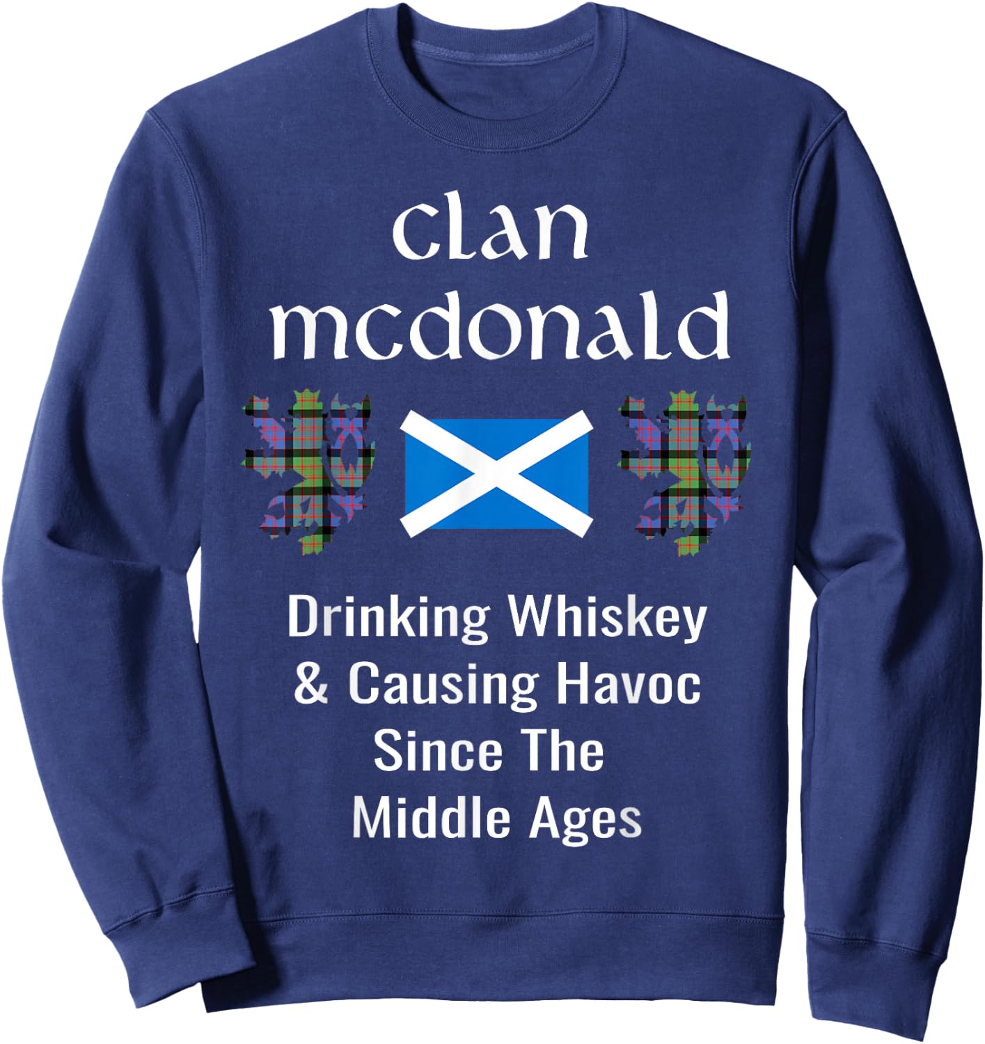 Clan McDonald Tartan Scottish Family Name Scotland Pride Sweatshirt - Sweatshirt | Navy