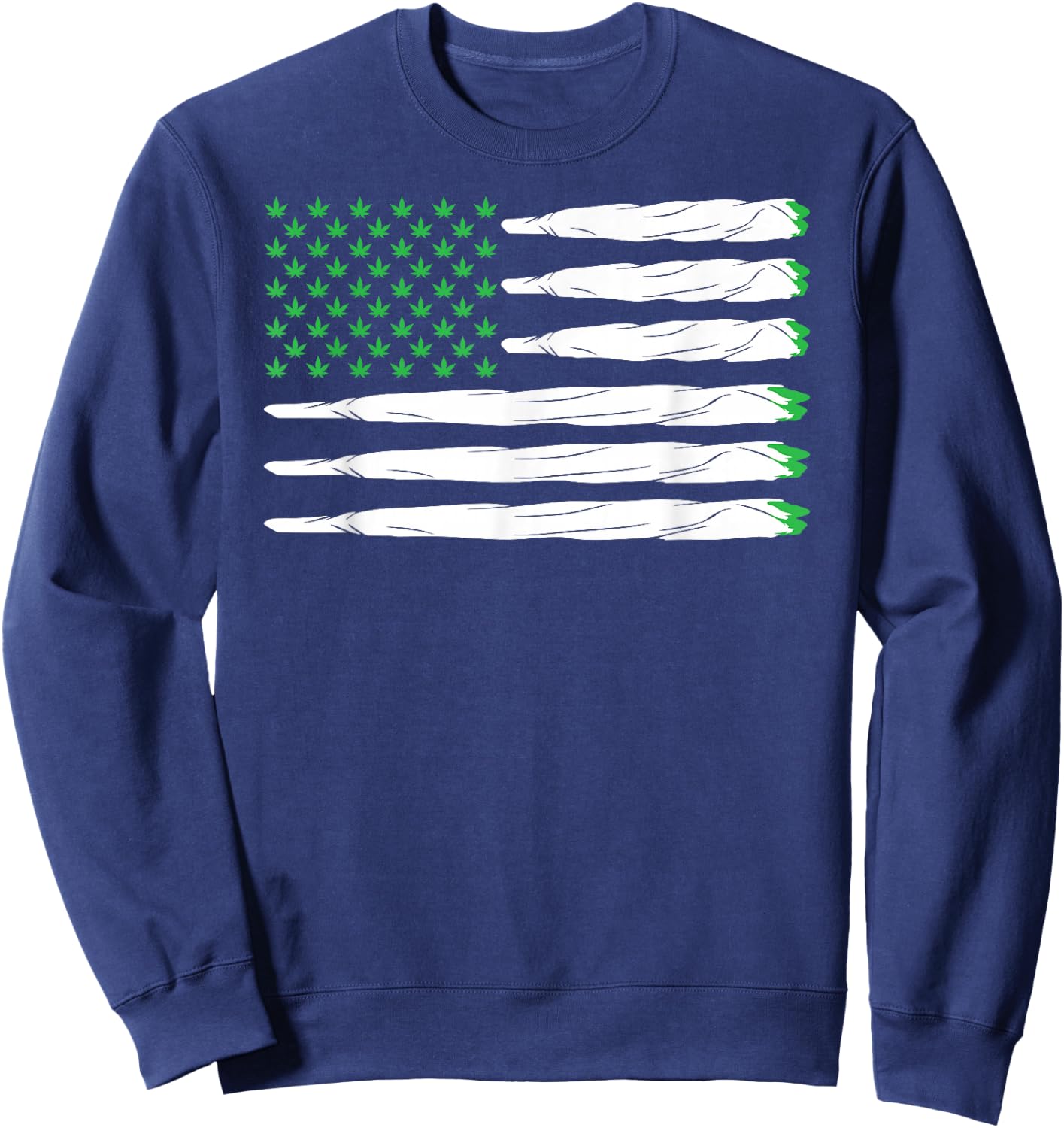 Blunt American Flag Weed Marijuana Cannabis USA Gift Sweatshirt - Sweatshirt | Navy