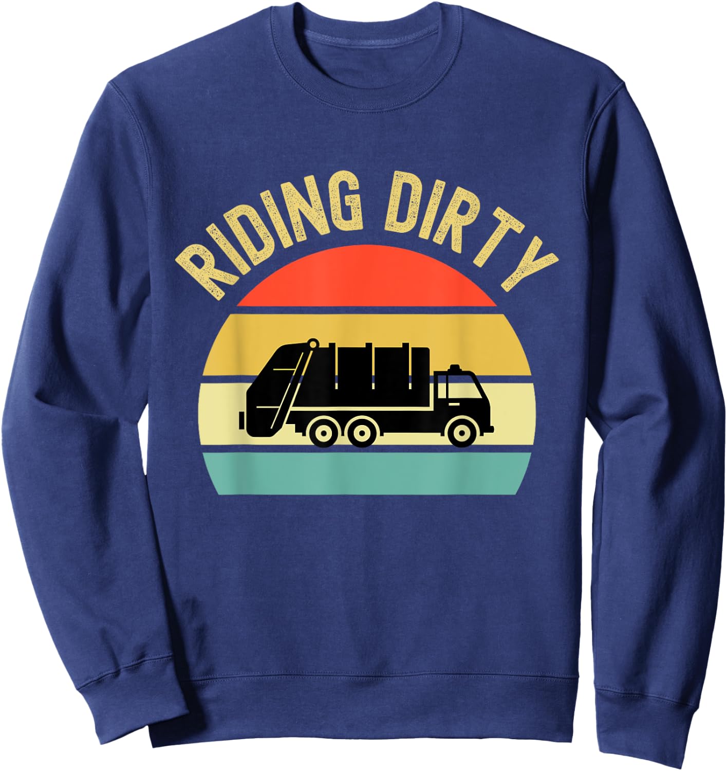 Recycling Garbage Truck Riding Dirty Sunset Toddler 5T 4T 3T Sweatshirt - Sweatshirt | Navy
