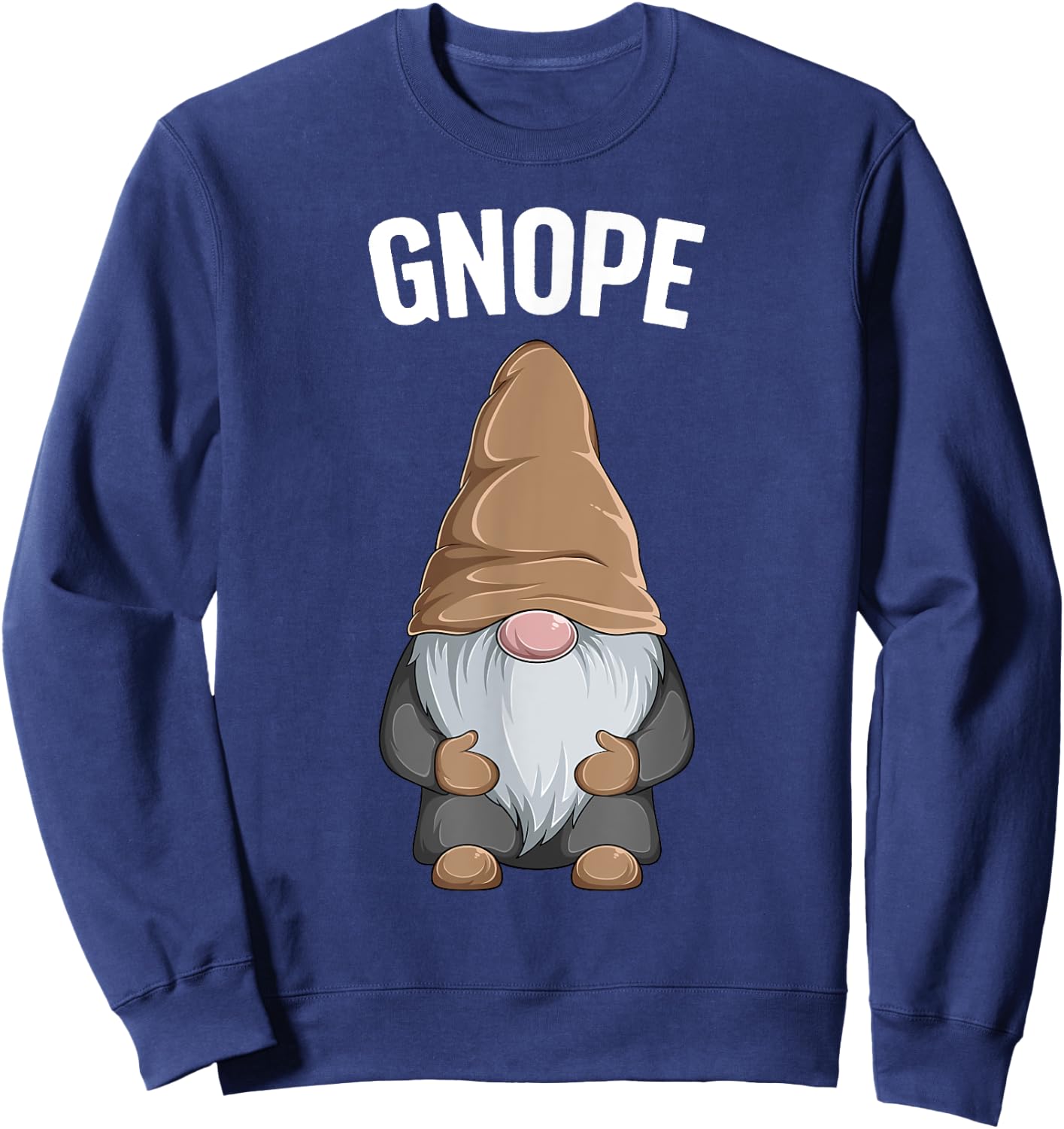 Gnope Funny Garden Tomte Gnome Scandinavian Nope Sweatshirt - Sweatshirt | Navy