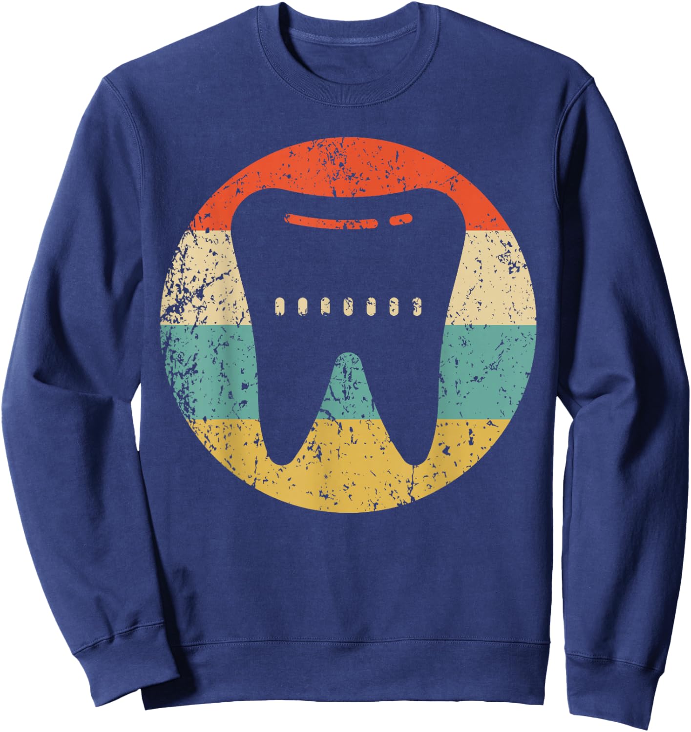 Vintage Retro Style Dentist Orthodontist Retro Tooth Sweatshirt - Sweatshirt | Navy