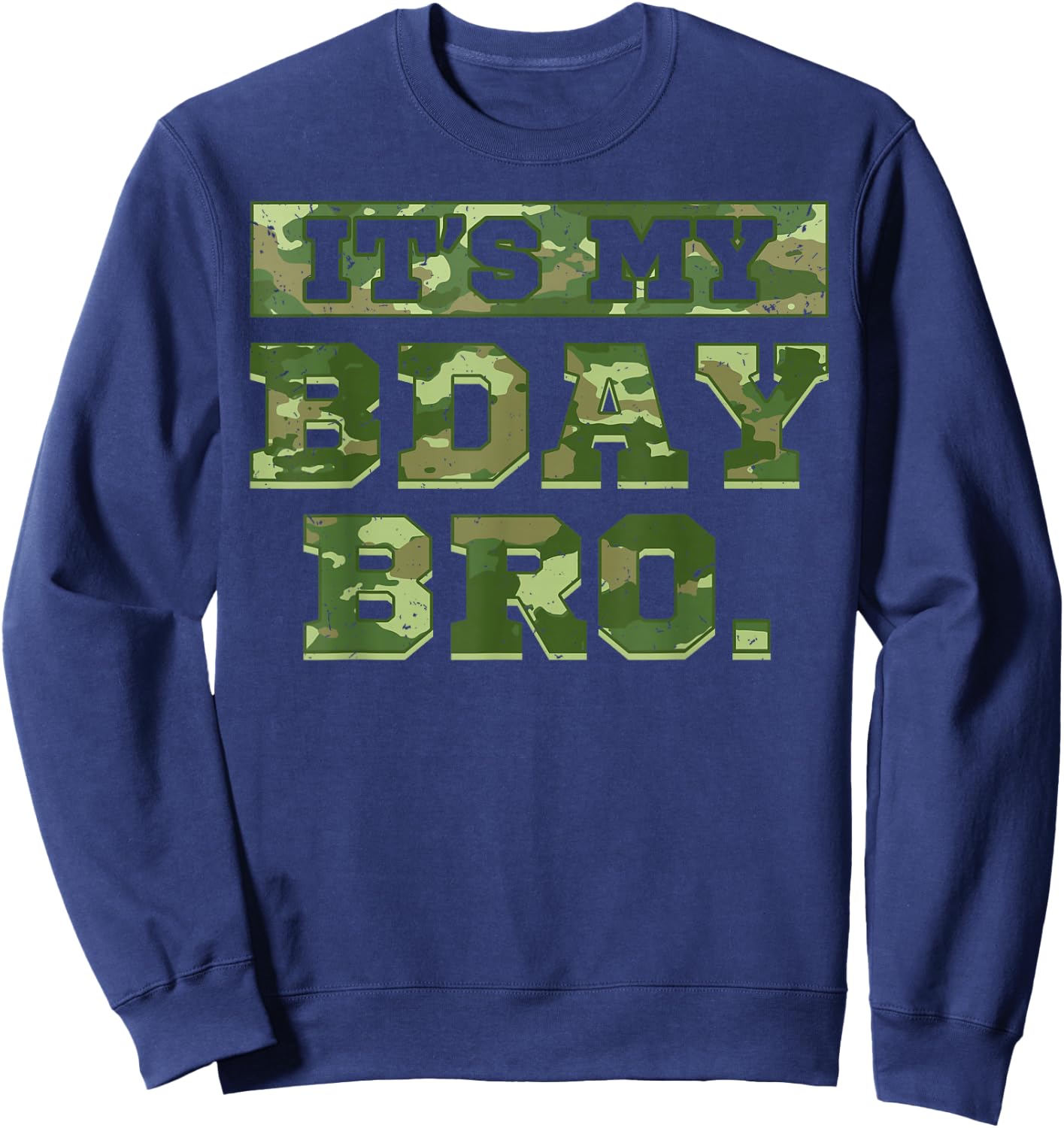 Camouflage Army Birthday Boy Military Bday Camo Celebration Small Sweatshirt - Sweatshirt | Navy