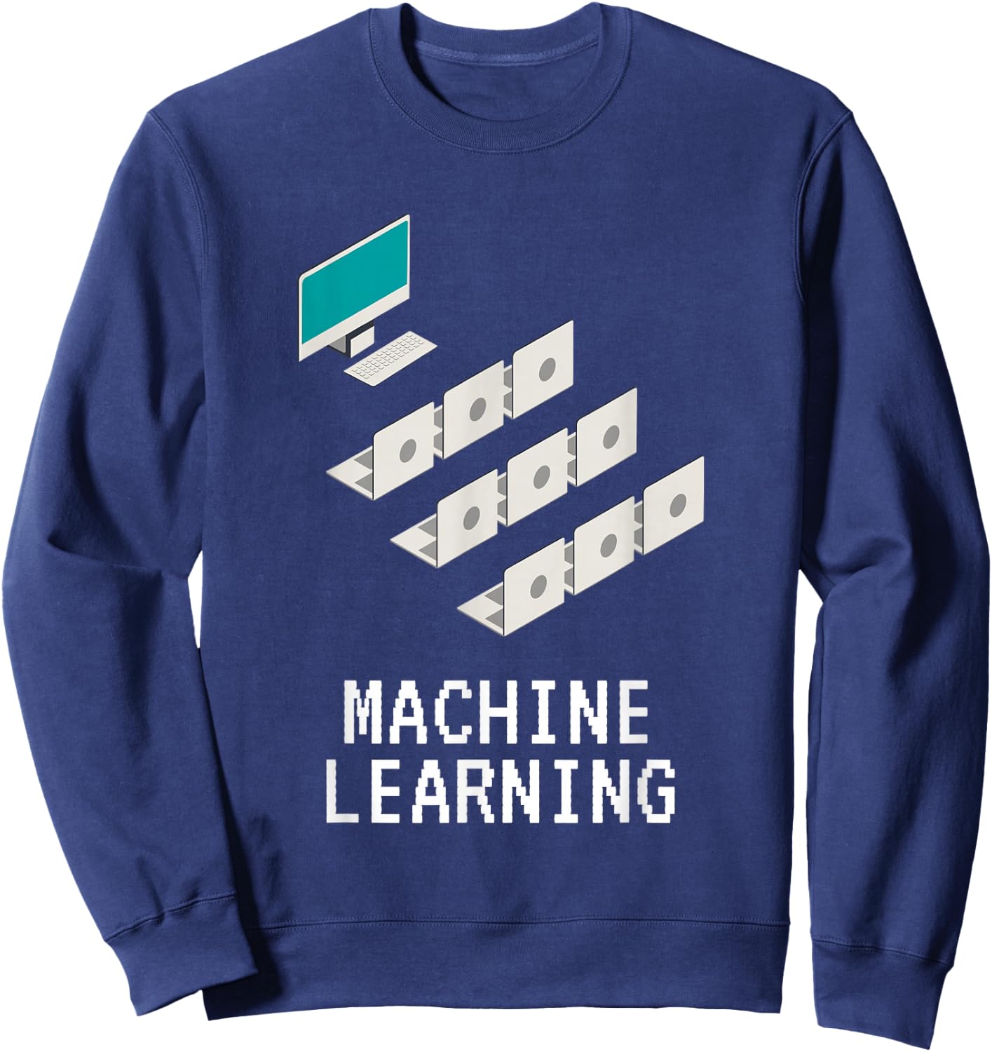 Funny Notebooks Looking At PC Machine Learning AI Joke Sweatshirt - Sweatshirt | Navy