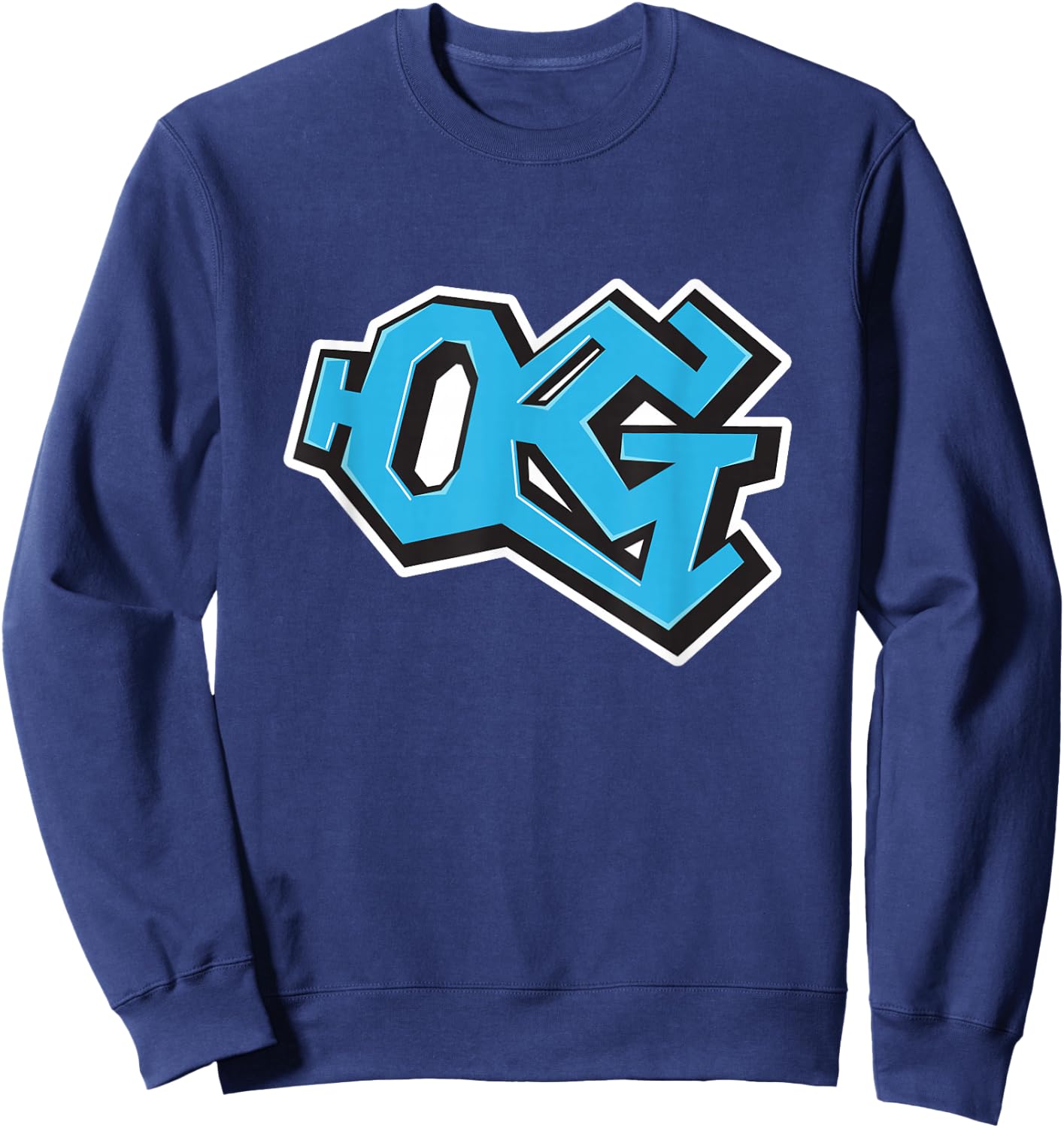 Graffiti Style Electric Blue 'OG' Gangsta Sweatshirt - Sweatshirt | Navy