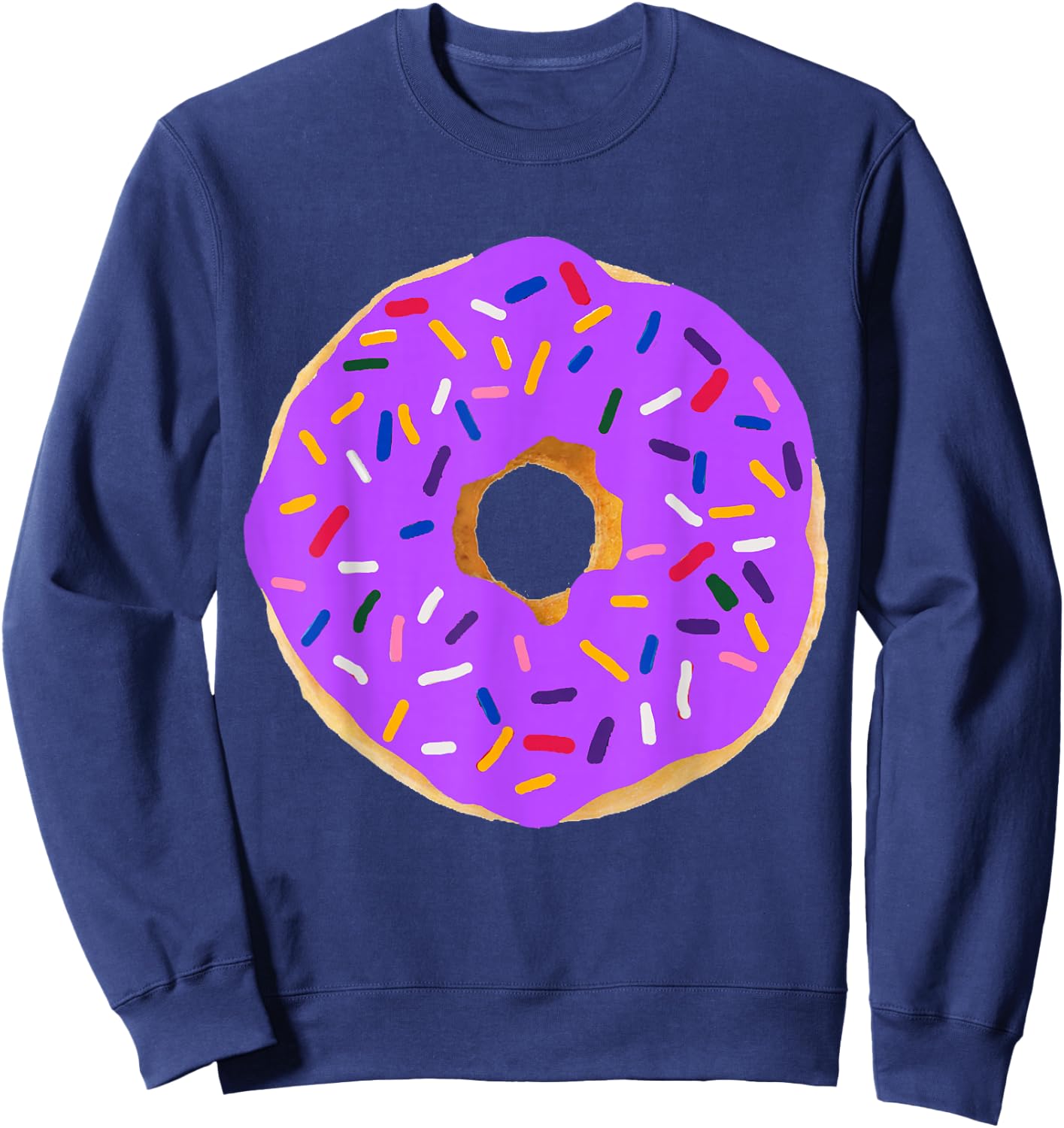 Purple Donut Costume Funny Food Couples Halloween Party BFFs Sweatshirt - Sweatshirt | Navy