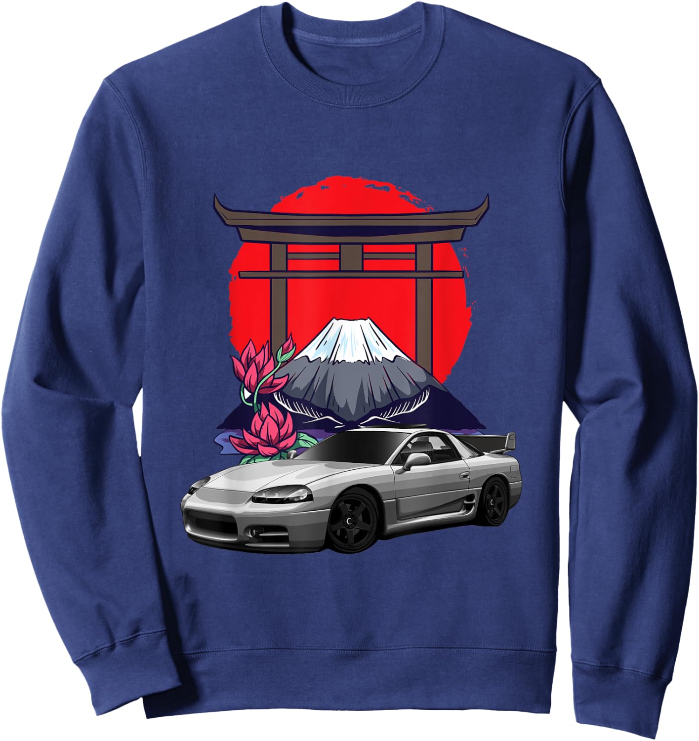 JDM 3000GT Car Tuning Japan Japan Shinto Drift Sweatshirt - Sweatshirt | Navy