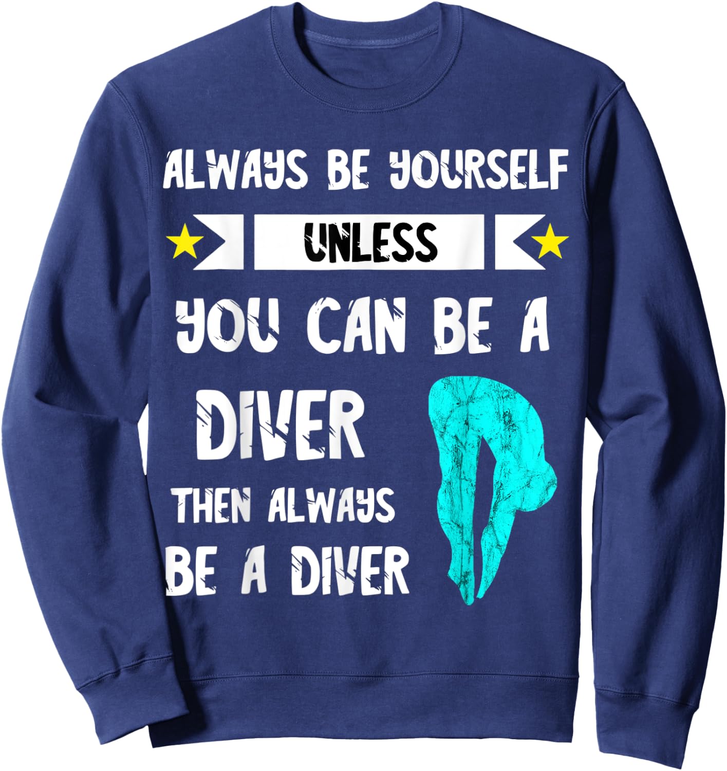 Diver Platform Springboard Diving Board Swimming Dive Sweatshirt - Sweatshirt | Navy