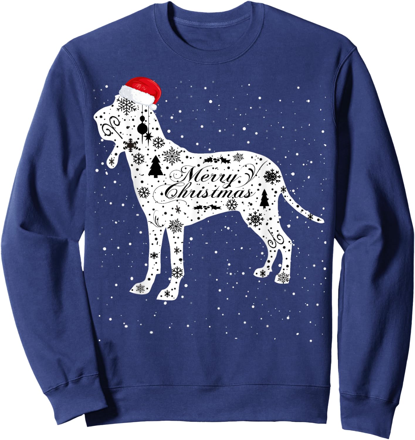 Merry Xmas Braco Italiano Dog Christmas Sweatshirt - Sweatshirt | Navy