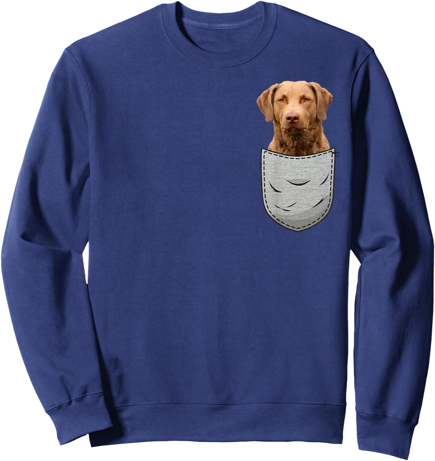 Chessie Chesapeake Bay Retriever CBR Chest Pocket Sweatshirt - Sweatshirt | Navy