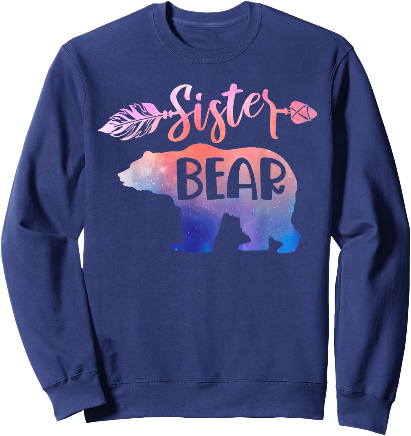 Funny Sister Bear Family Matching Kid Men Women Gifts Sweatshirt - Sweatshirt | Navy
