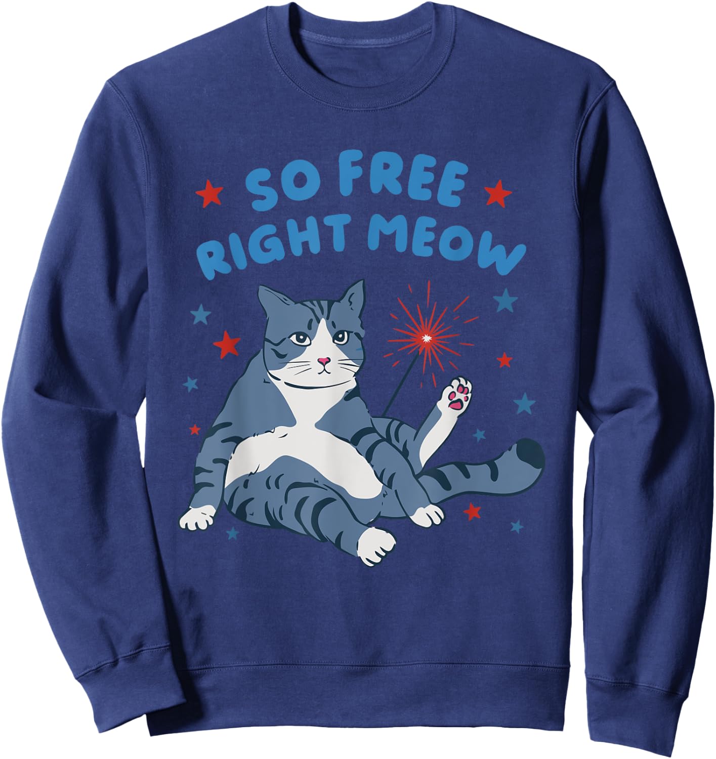 So Free Right Meow Sweatshirt - Sweatshirt | Navy