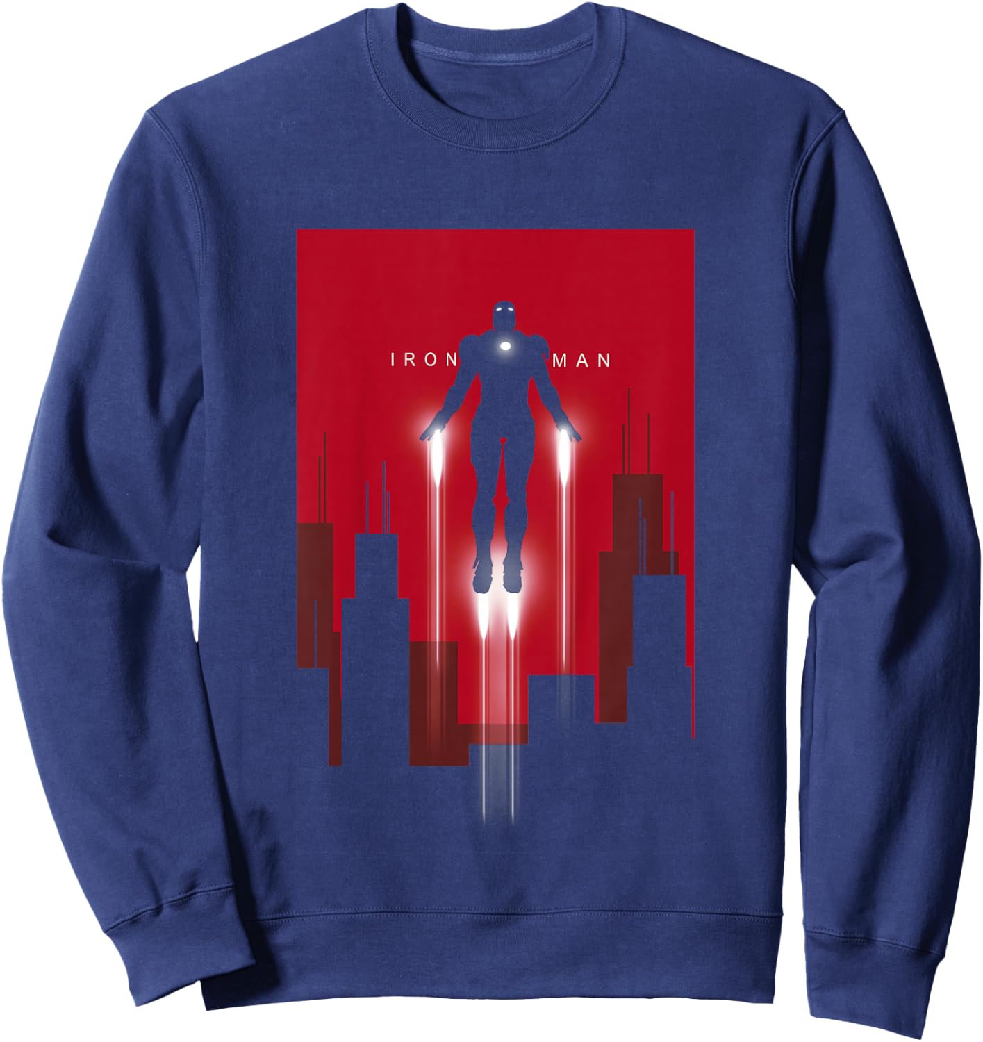 Kids Marvel Iron Man in Flight Deco Art Kids Graphic Sweatshirt - Sweatshirt | Navy