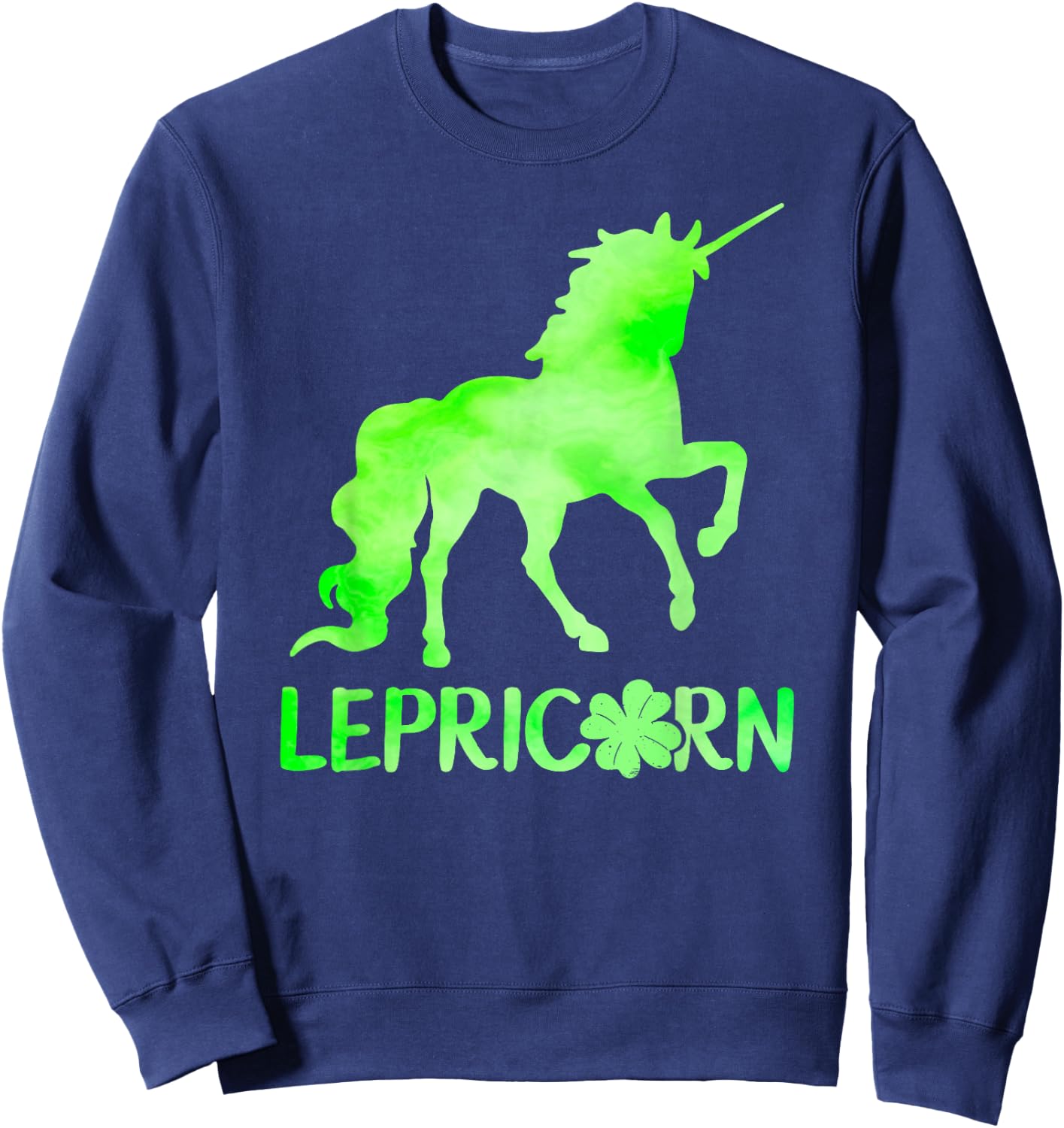 Lucky Lepricorn Unicorn St Patricks Day Sweatshirt - Sweatshirt | Navy