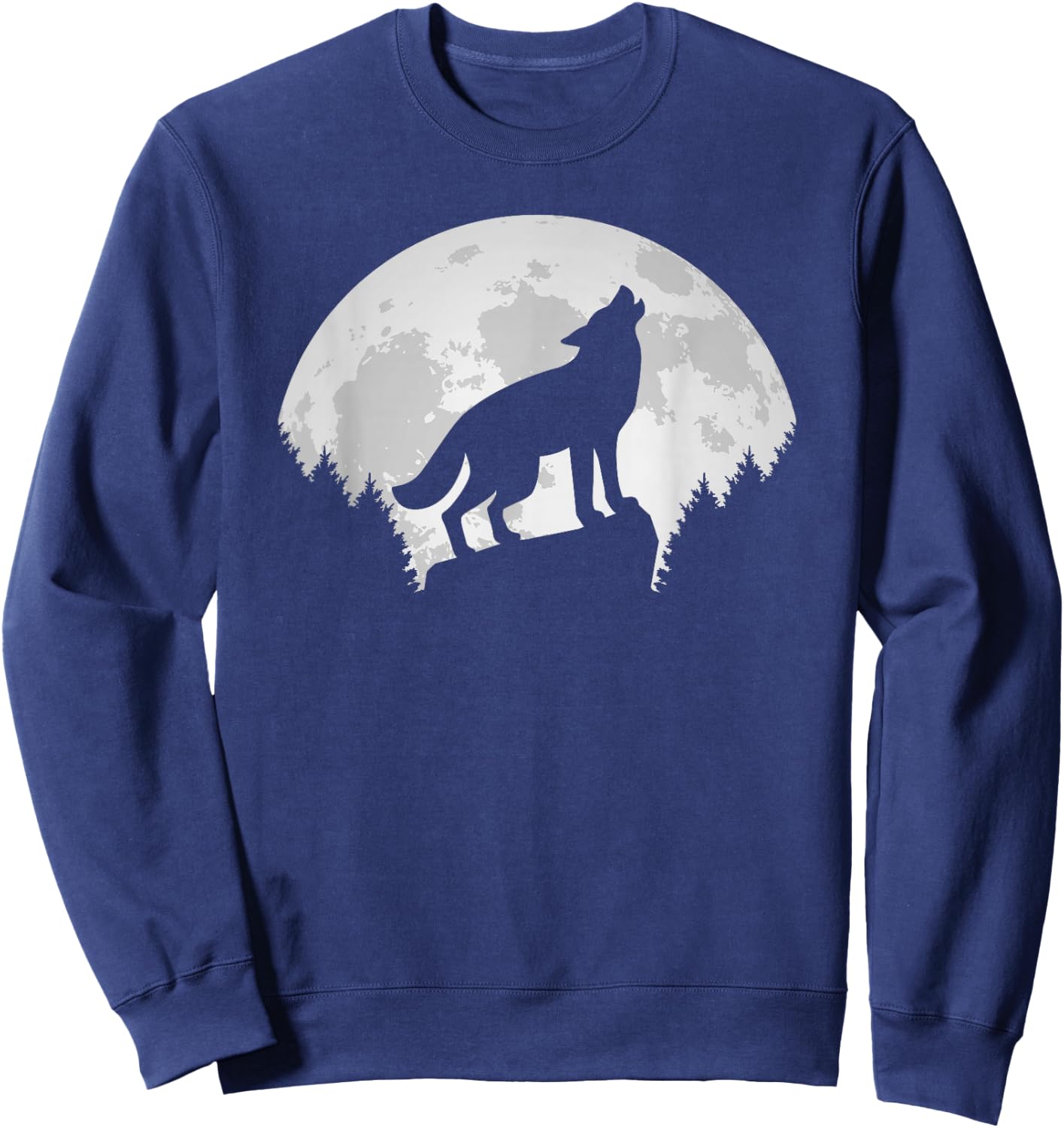 Wolf Moon Wild Animal Wildlife Wolves Nature Men Women Sweatshirt - Sweatshirt | Navy