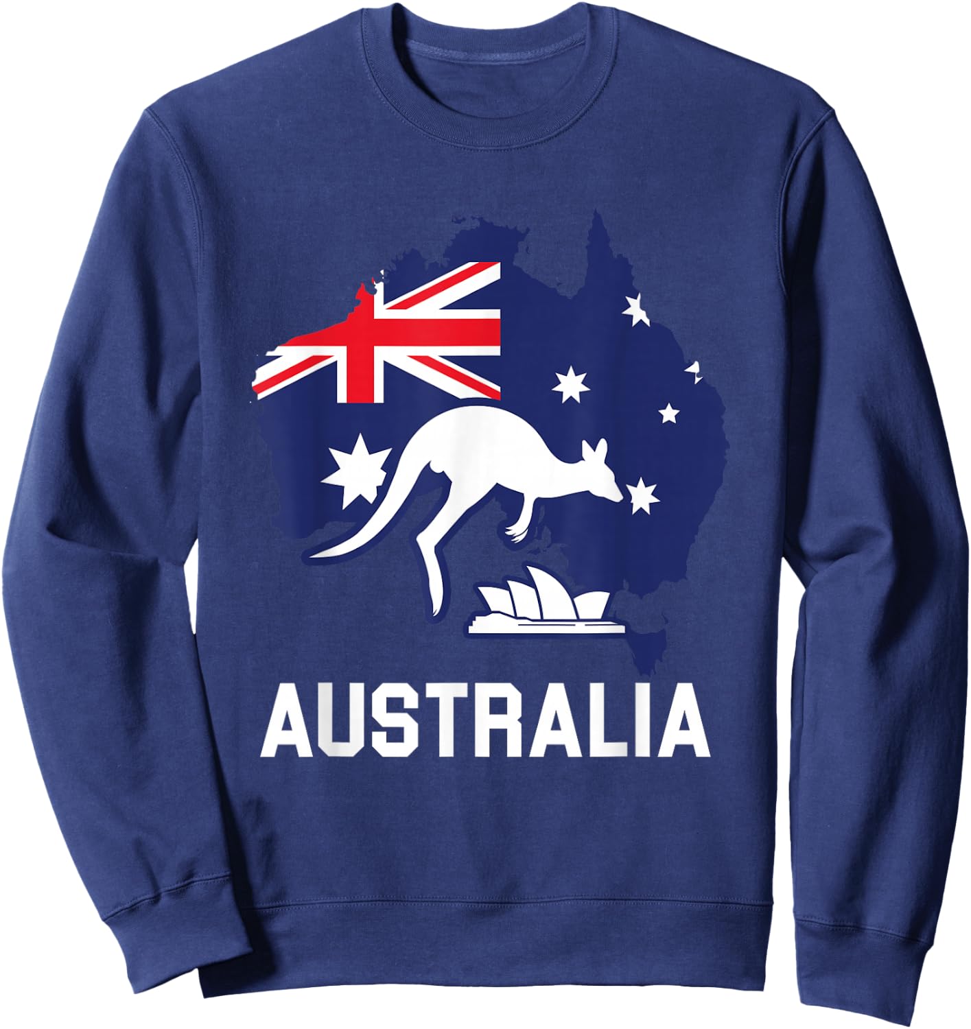 Australia Country Map Australian Kangaroo Melbourne Aussie Sweatshirt - Sweatshirt | Navy
