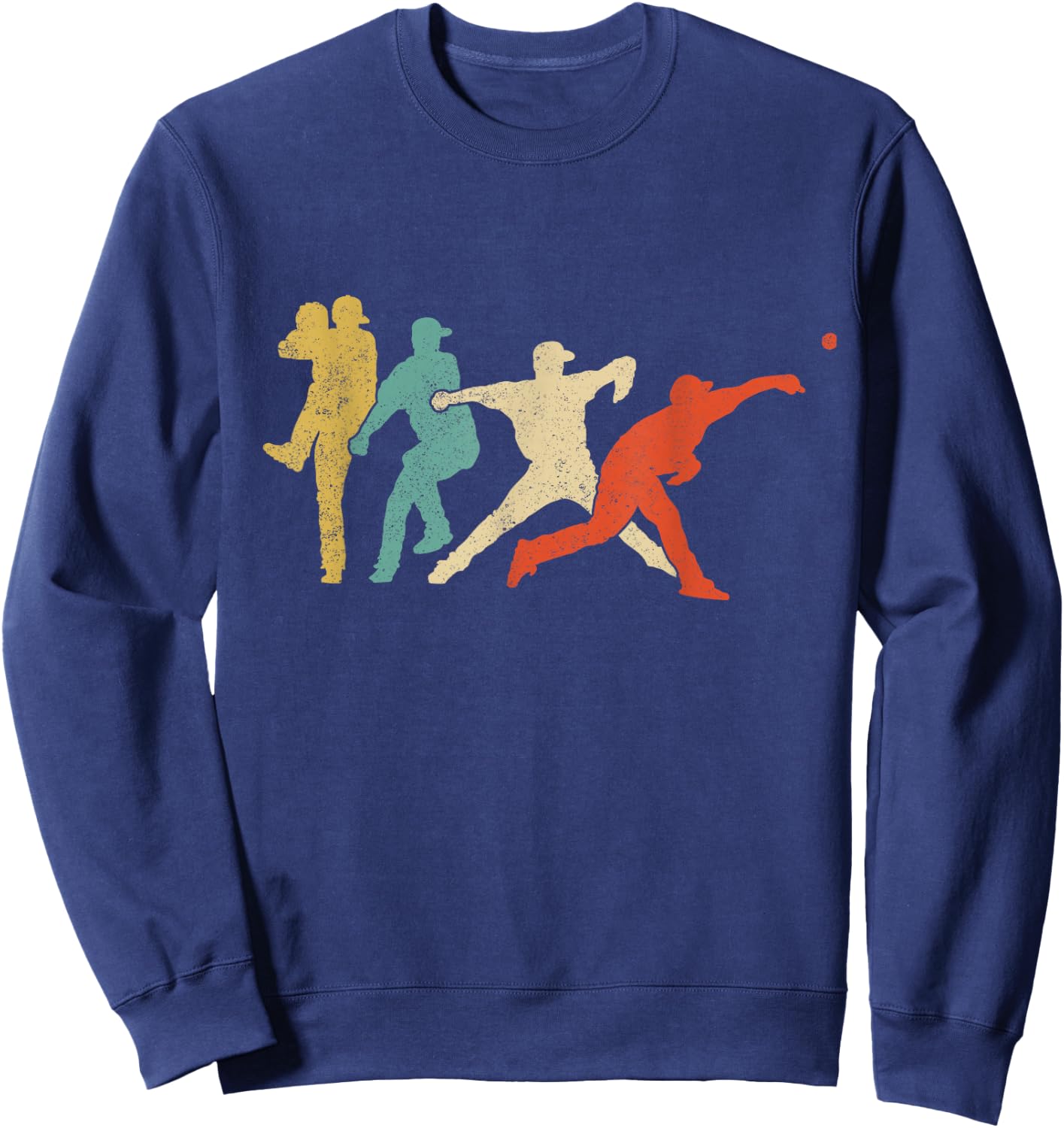 Baseball Player Pitcher Retro Team Matching Sweatshirt - Sweatshirt | Navy