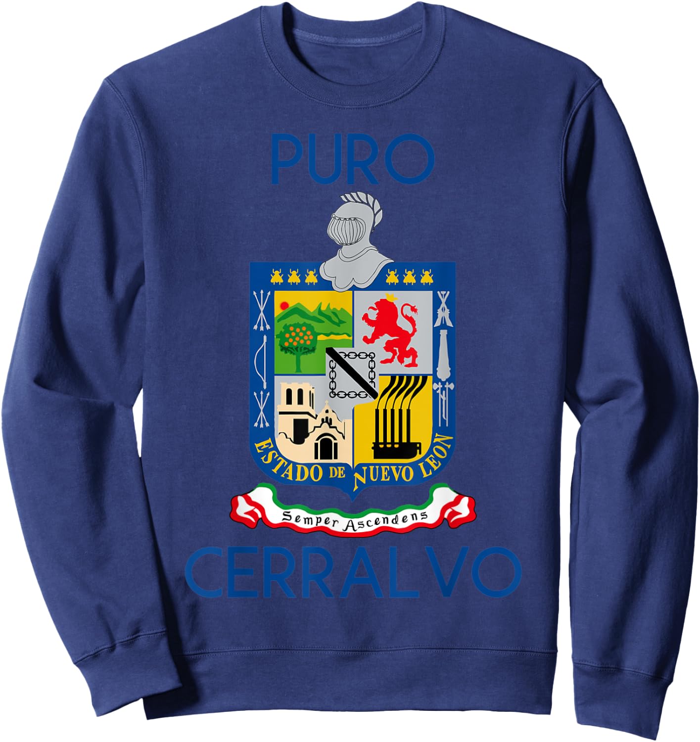 Cerralvo Nuevo Leon Estado De Mexico Escudo Eagle Aguila Sweatshirt - Sweatshirt | Navy