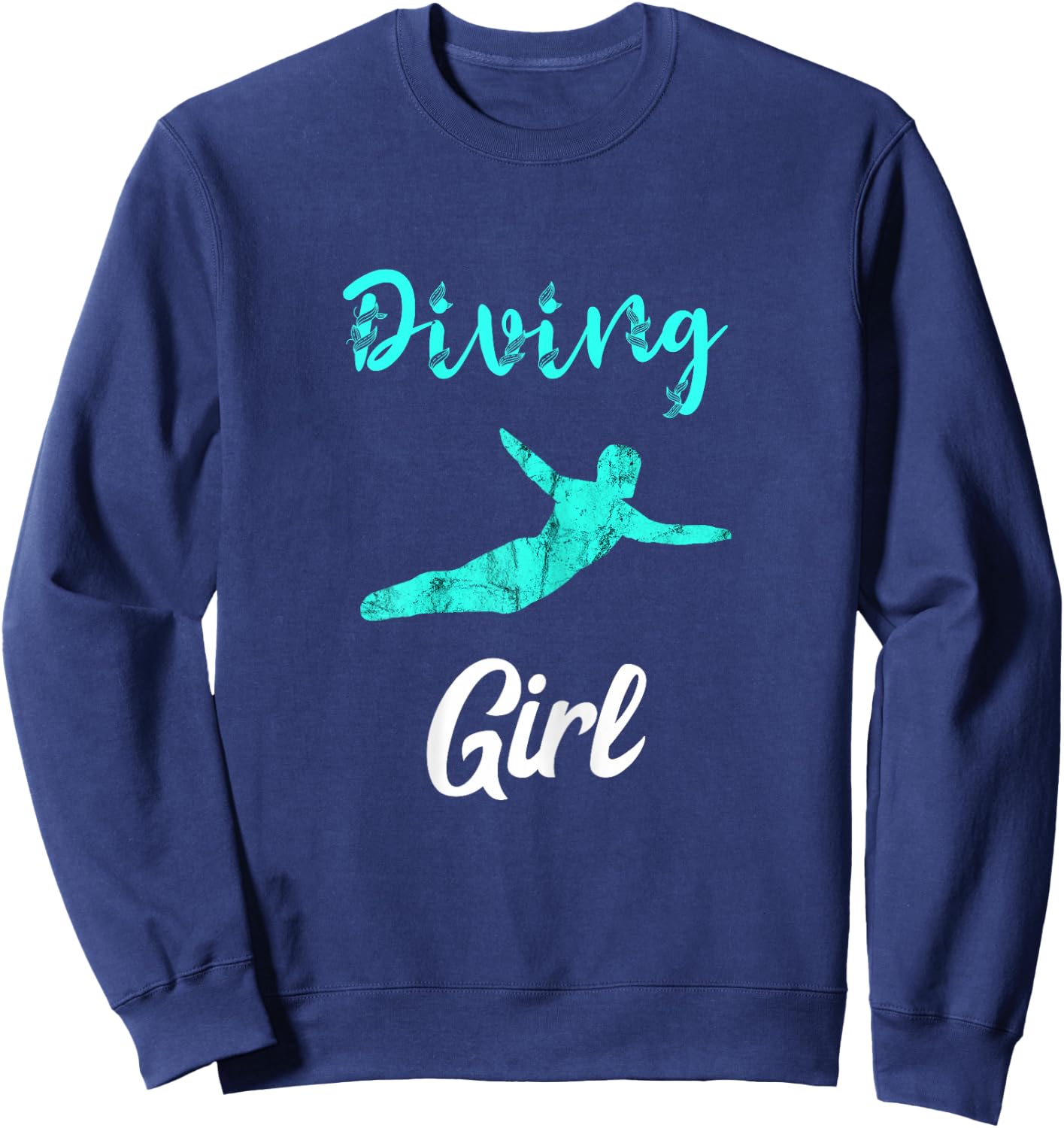 Diving Girl Springboard Platform Diver Dive Swimming Board Sweatshirt - Sweatshirt | Navy