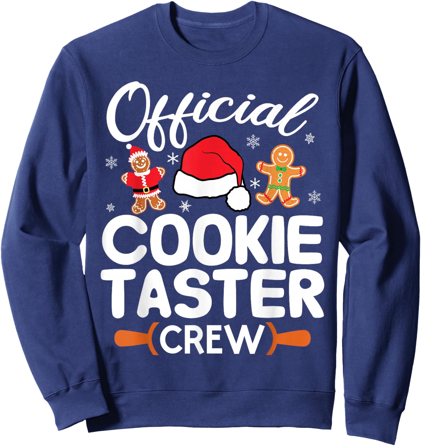Funny Christmas Official Cookie Taster Crew Baking Team Xmas Sweatshirt - Sweatshirt | Navy