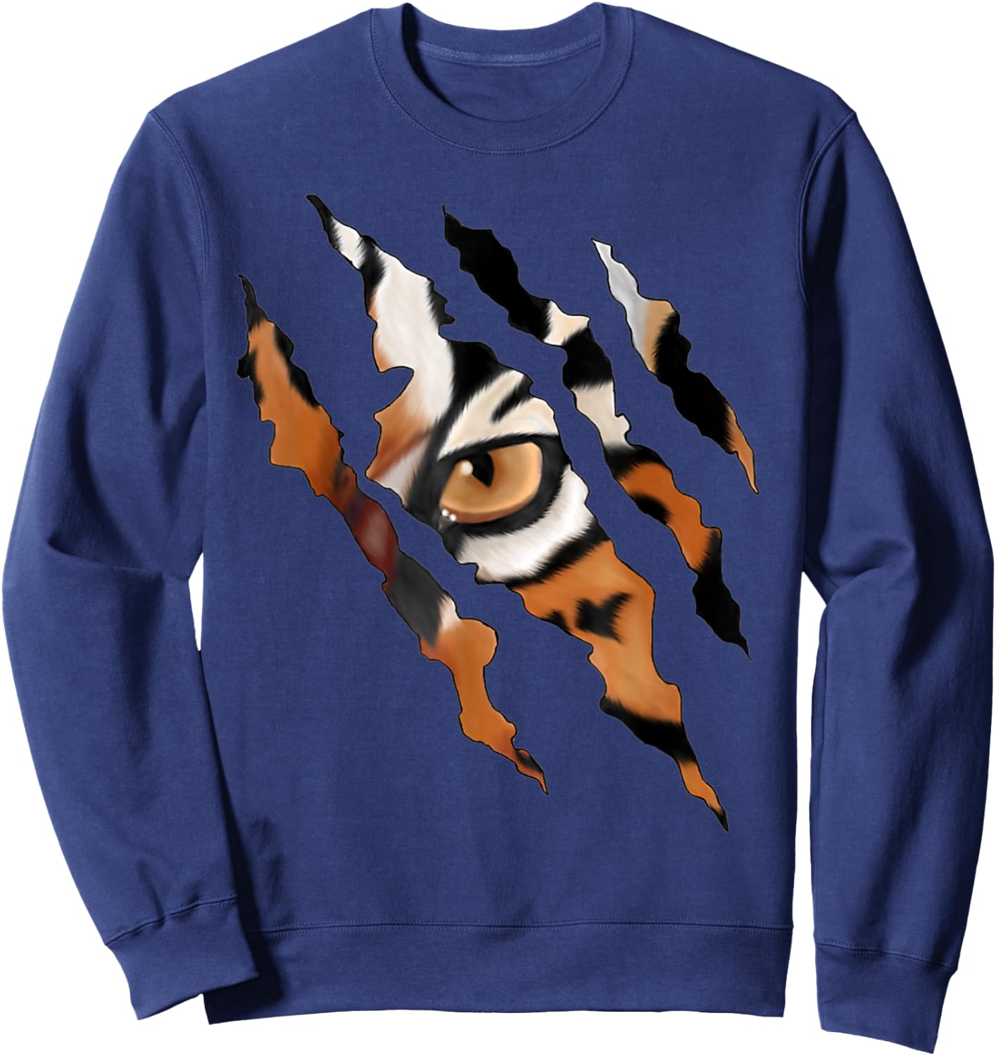 Fearless Tiger Cat Eye Claw Women Girls Kids Sweatshirt - Sweatshirt | Navy