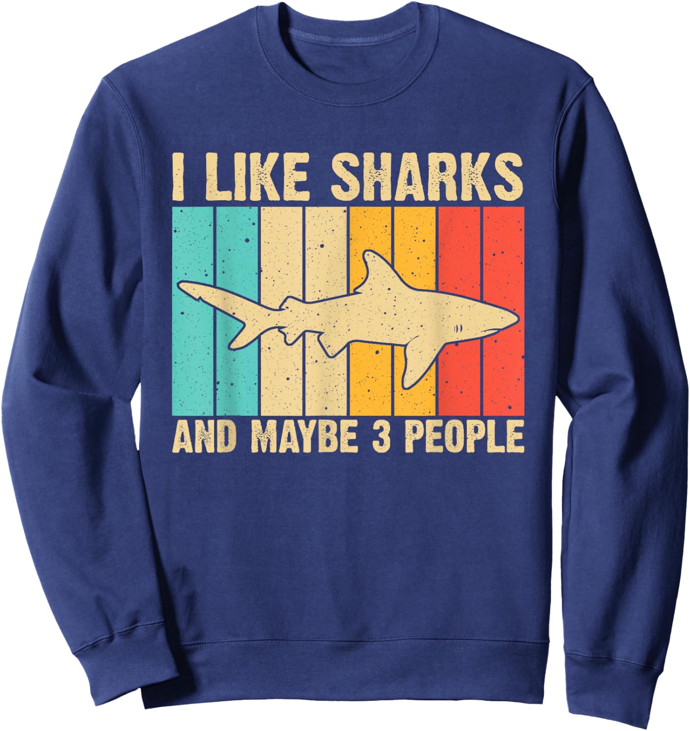 Funny Shark Design For Kids Men Women Animal Shark Stuff Sweatshirt - Sweatshirt | Navy