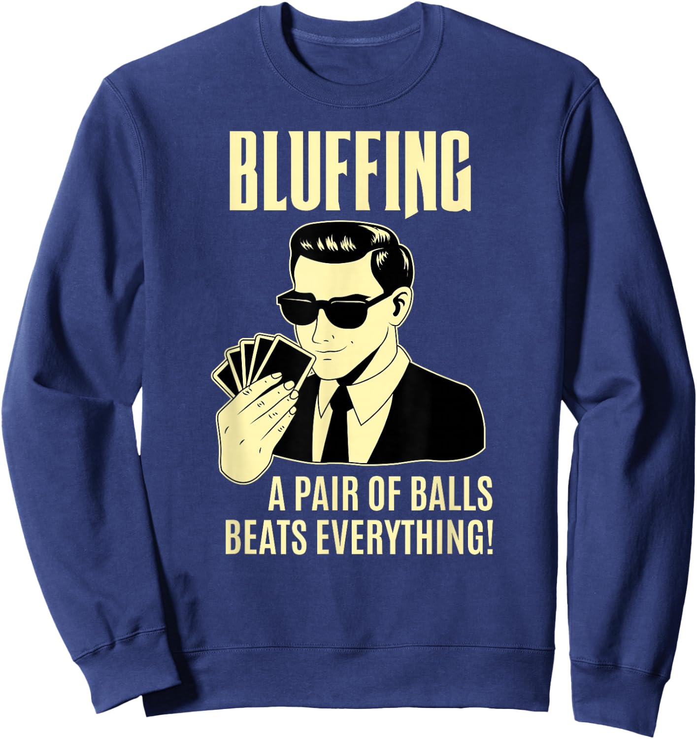 Poker Texas Holdem Card Chips Poker Player Sweatshirt - Sweatshirt | Navy