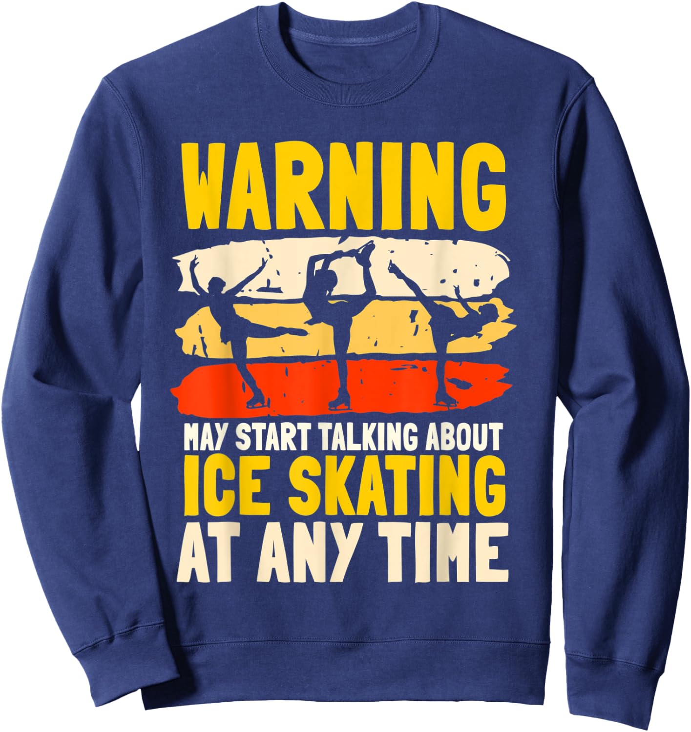 Ice Skating Retro Vintage Ice Skates Skating Sport Sweatshirt - Sweatshirt | Navy