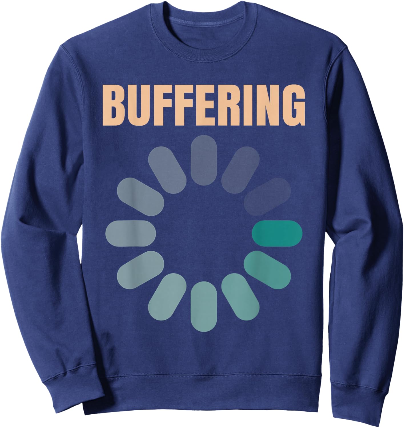 Buffering - Funny spinning computer loading & processing Sweatshirt - Sweatshirt | Navy