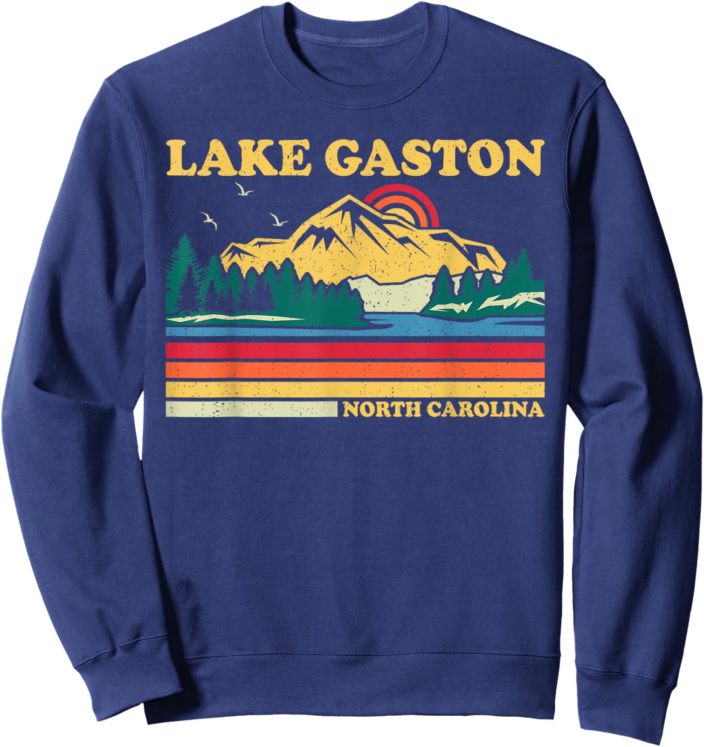 Vintage Retro Family Vacation North Carolina Gaston Lake Sweatshirt - Sweatshirt | Navy