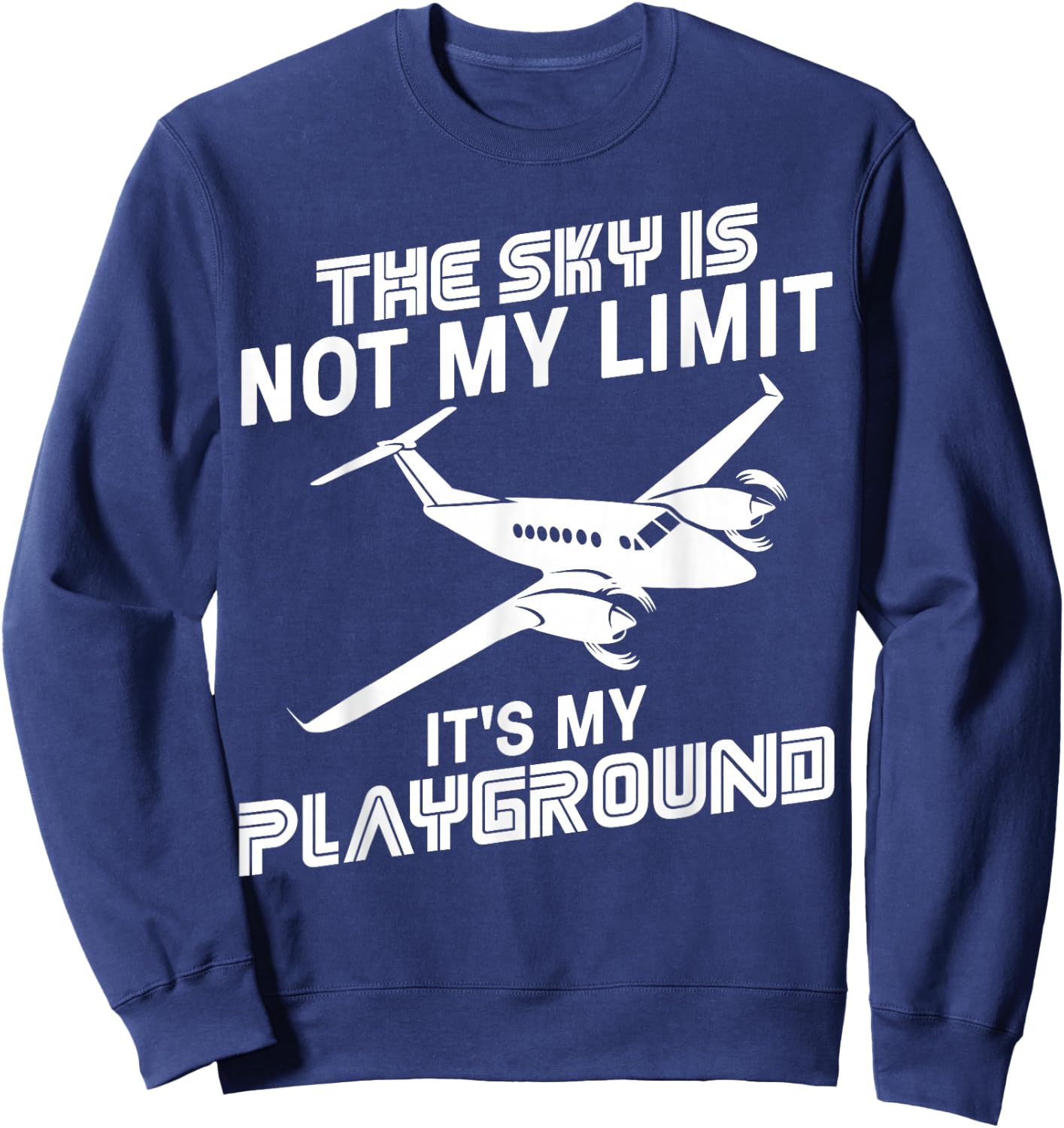 Funny Airplane Pilot Art Women Aeroplane Aircraft Sweatshirt - Sweatshirt | Navy
