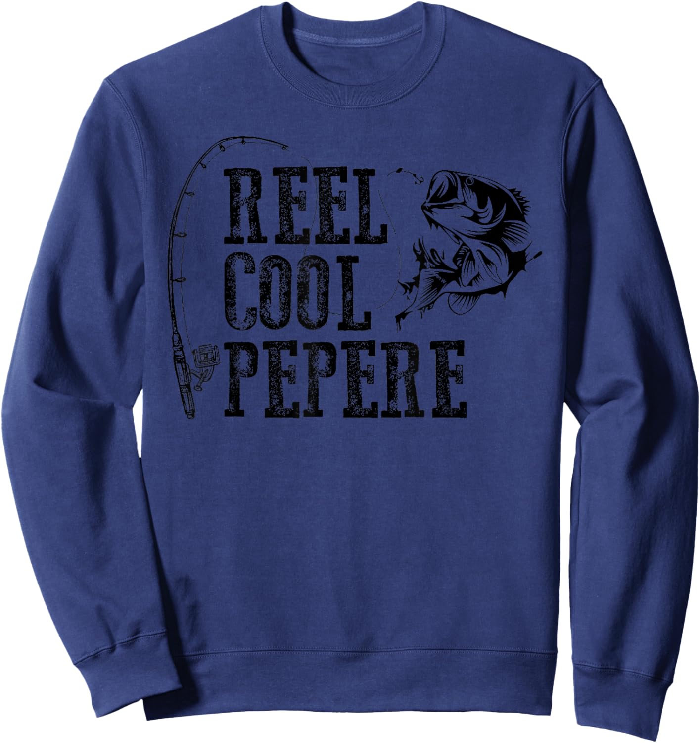 Pepere Fishing: Reel Cool Pepere Funny Gift Sweatshirt - Sweatshirt | Navy