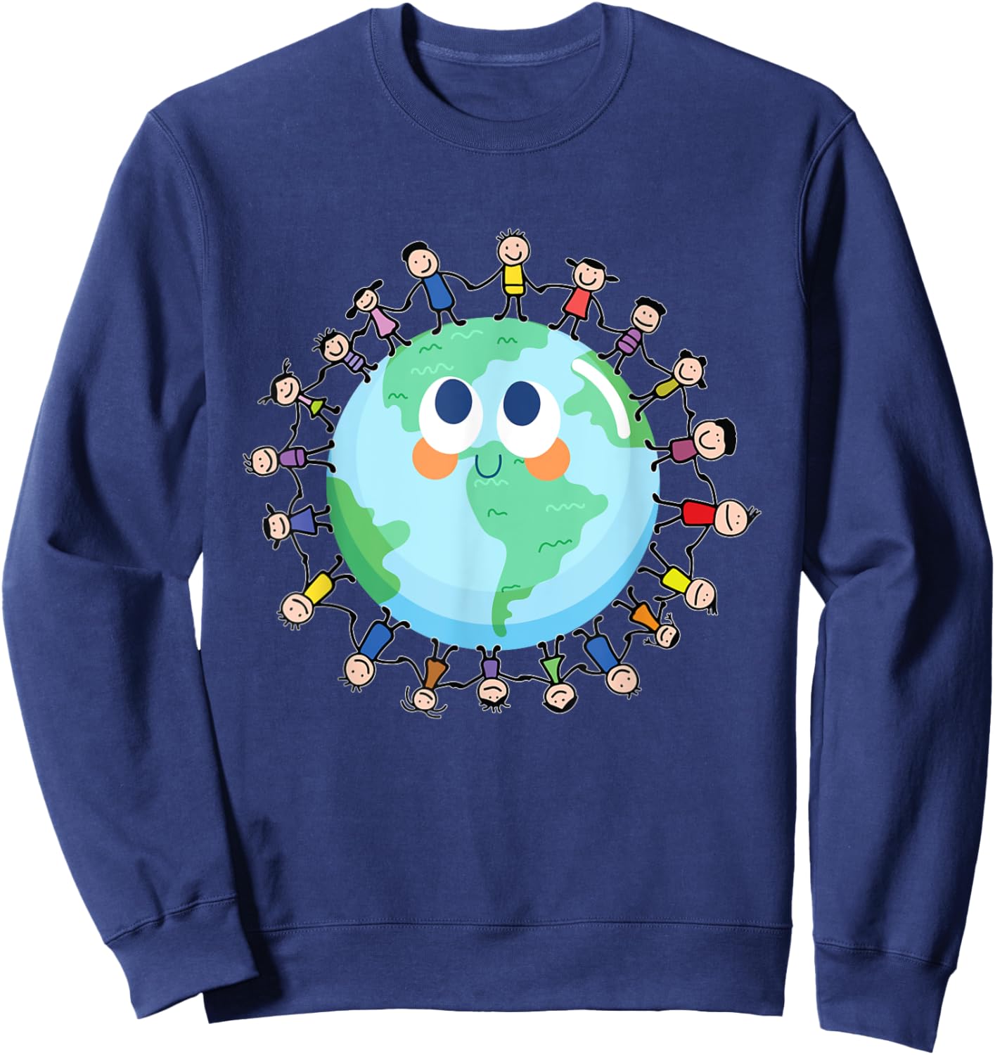 Earth Day Happy Children Around the World - Save The planet Sweatshirt - Sweatshirt | Navy