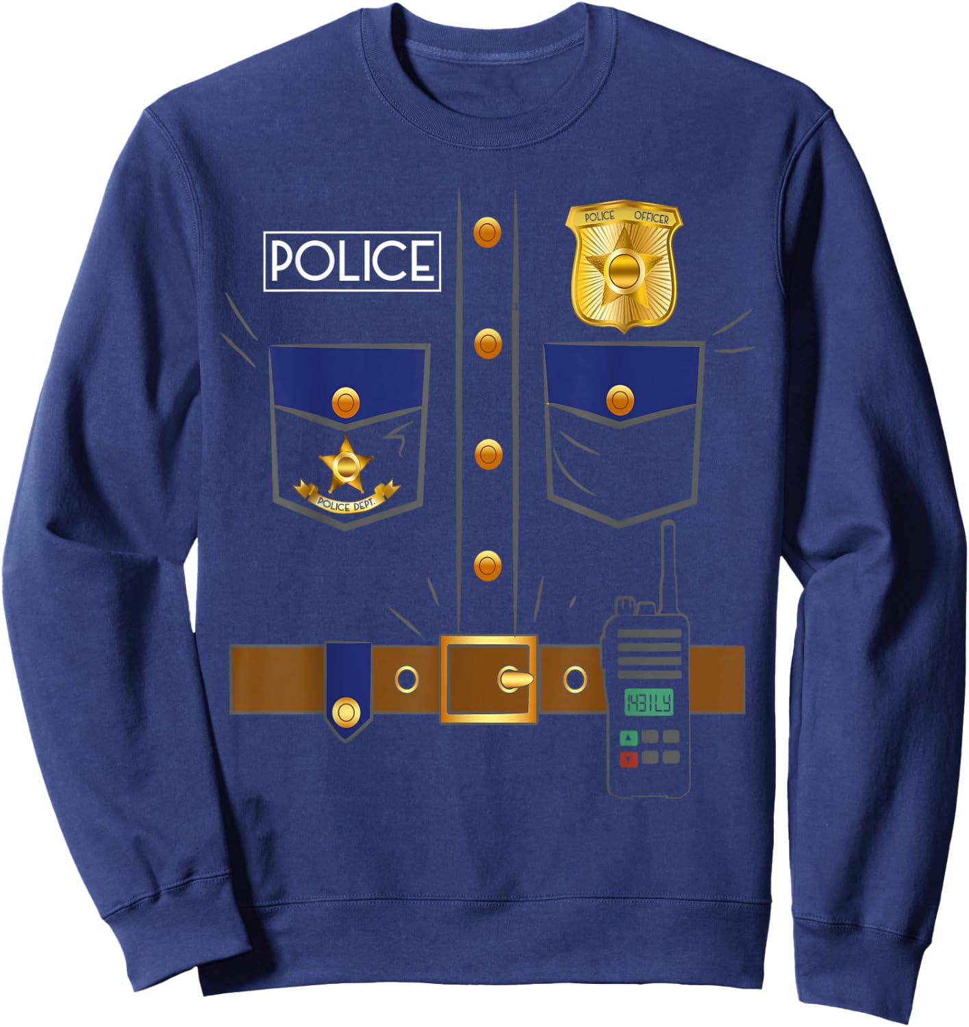 Police Officer Costume Police Costume For Kids Funny Police Sweatshirt - Sweatshirt | Navy