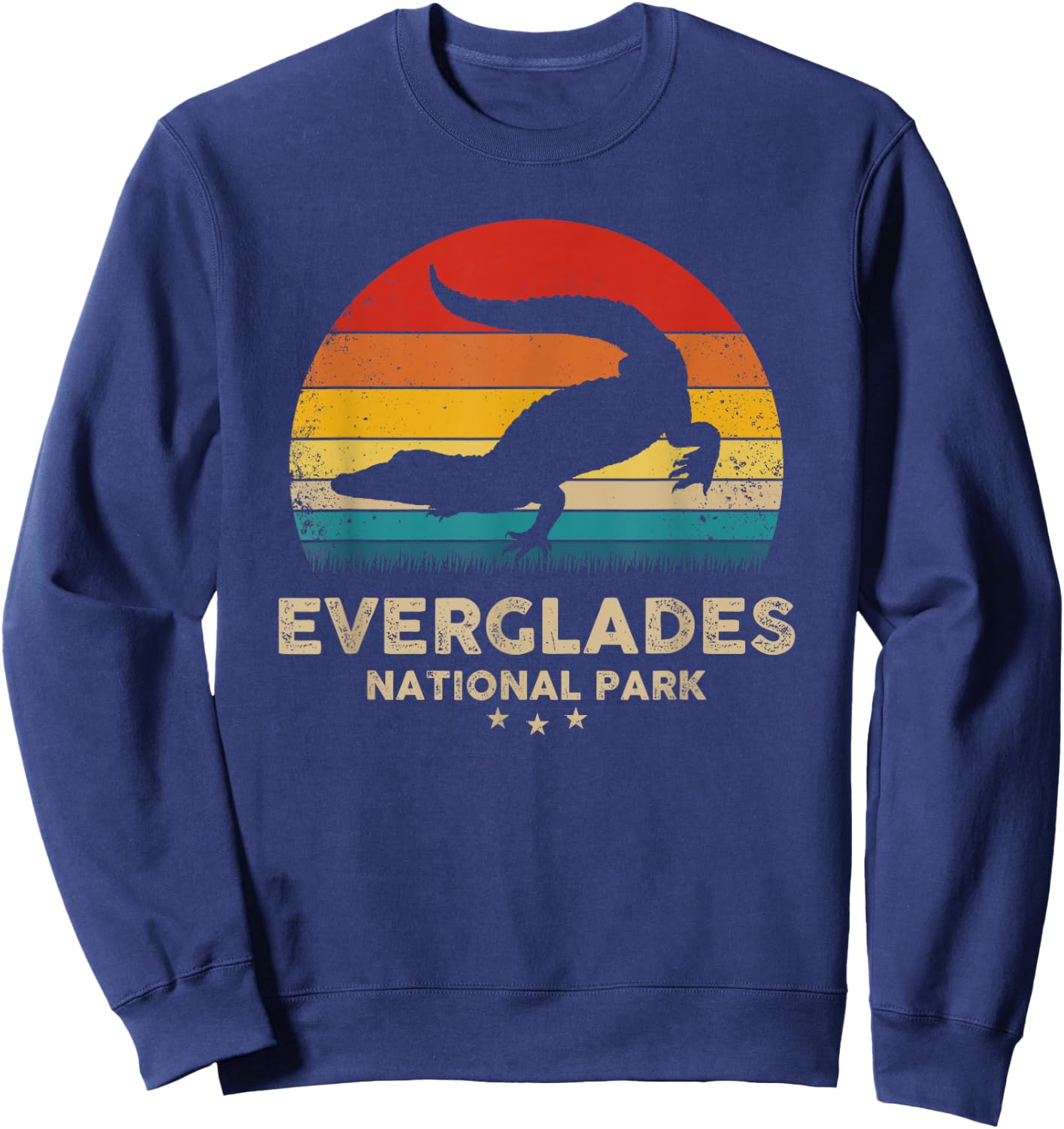 Everglades - National Park Retro Souvenir Sweatshirt - Sweatshirt | Navy