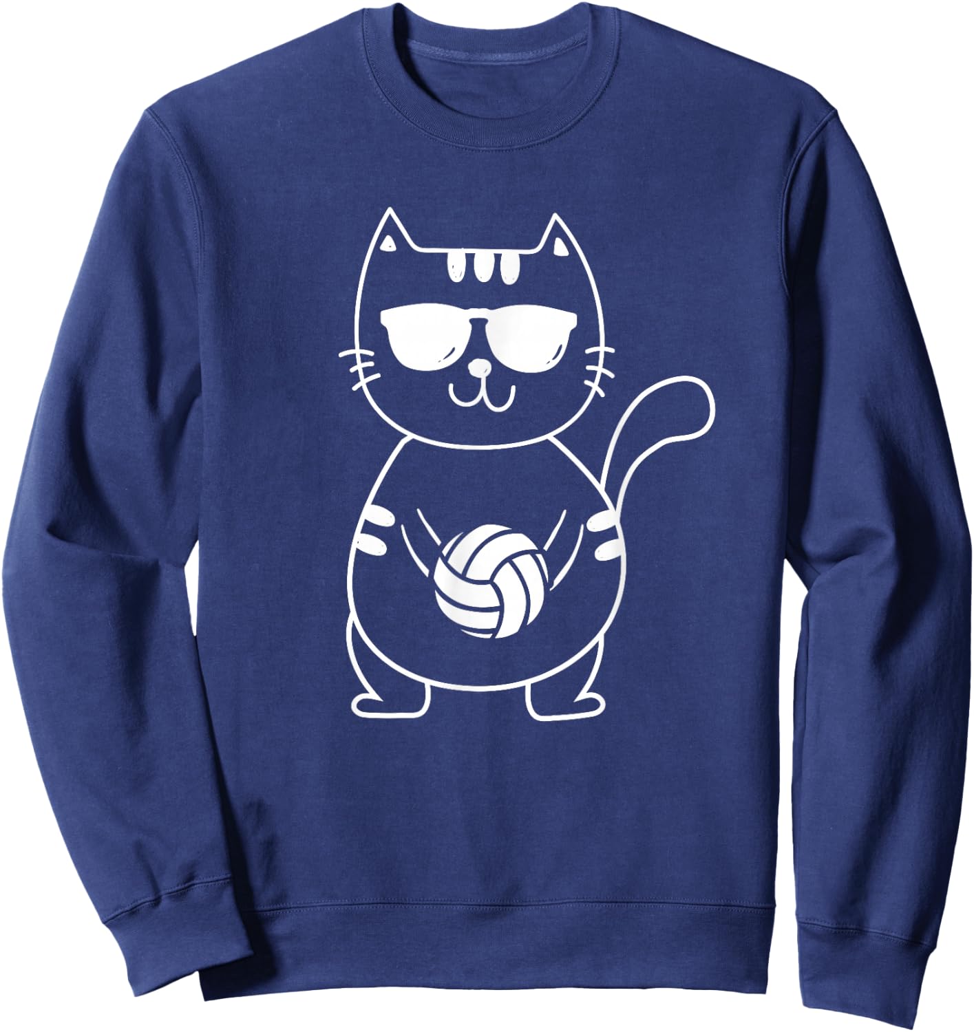 Volleyball Cat - Volleyball Team Beach Volleyball Player Men Women Girls Kids Sweatshirt - Sweatshirt | Navy