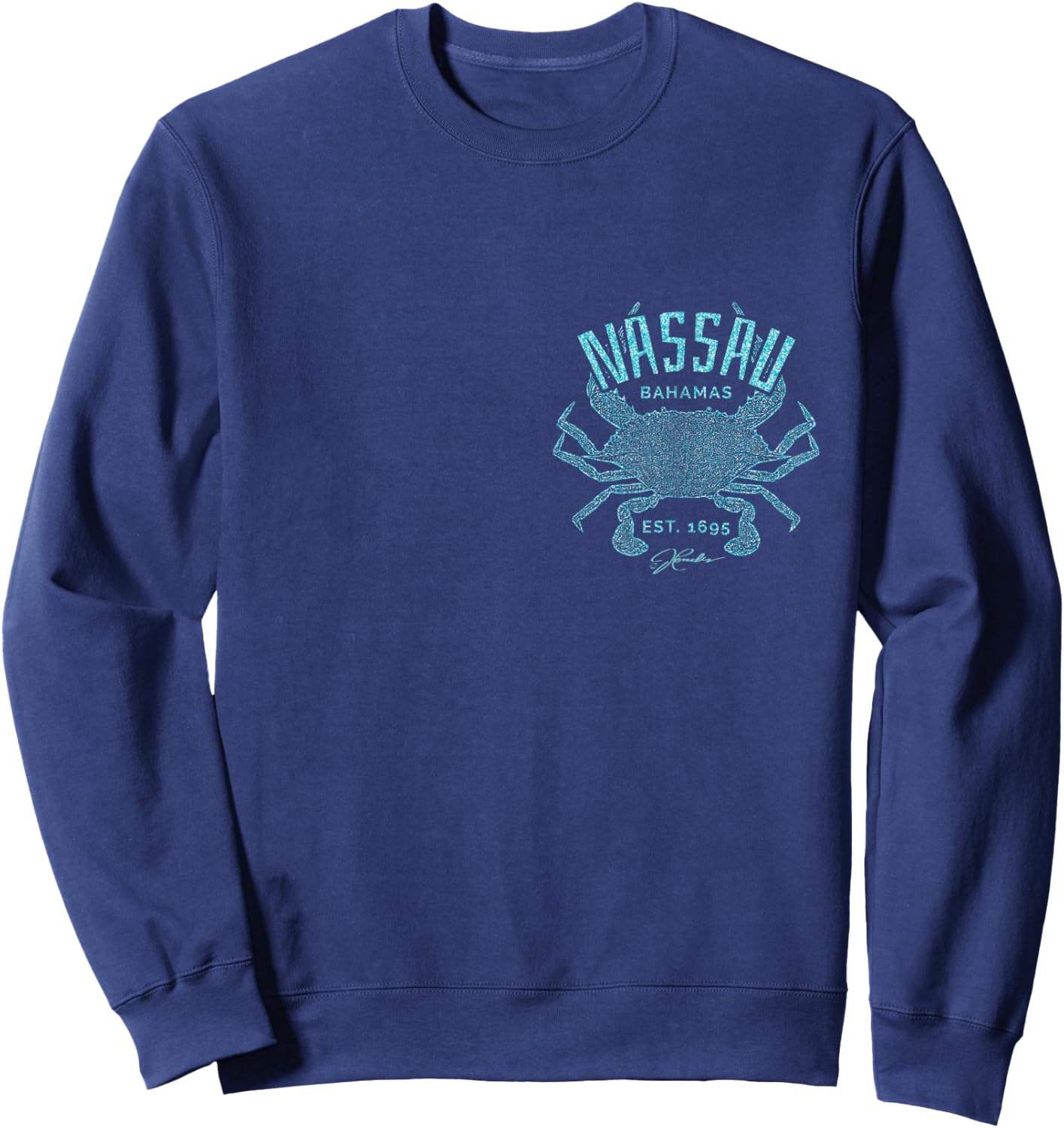 JCombs: Nassau, Bahamas, Blue Crab (2-Sided) Sweatshirt - Sweatshirt | Navy