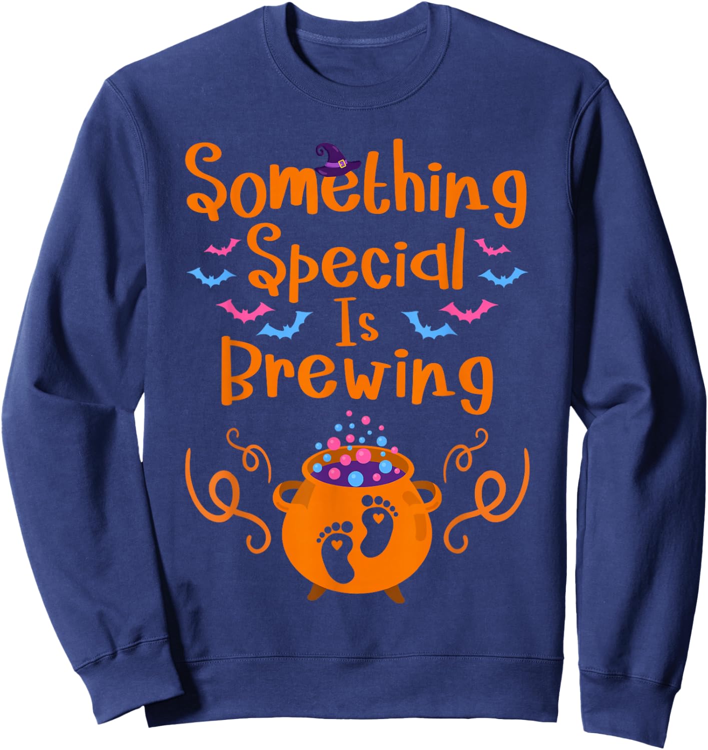 Something Special is Brewing Halloween Baby Announcements Sweatshirt - Sweatshirt | Navy