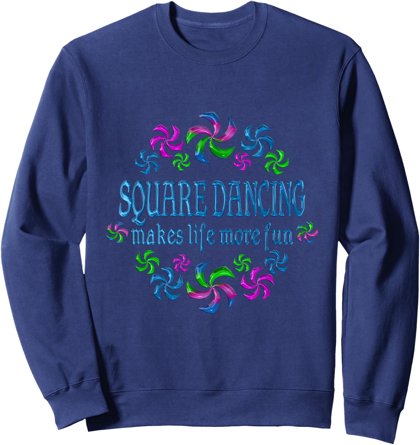 Designs by Laurie -Adults Black Square Dance Sweatshirt - Sweatshirt | Navy