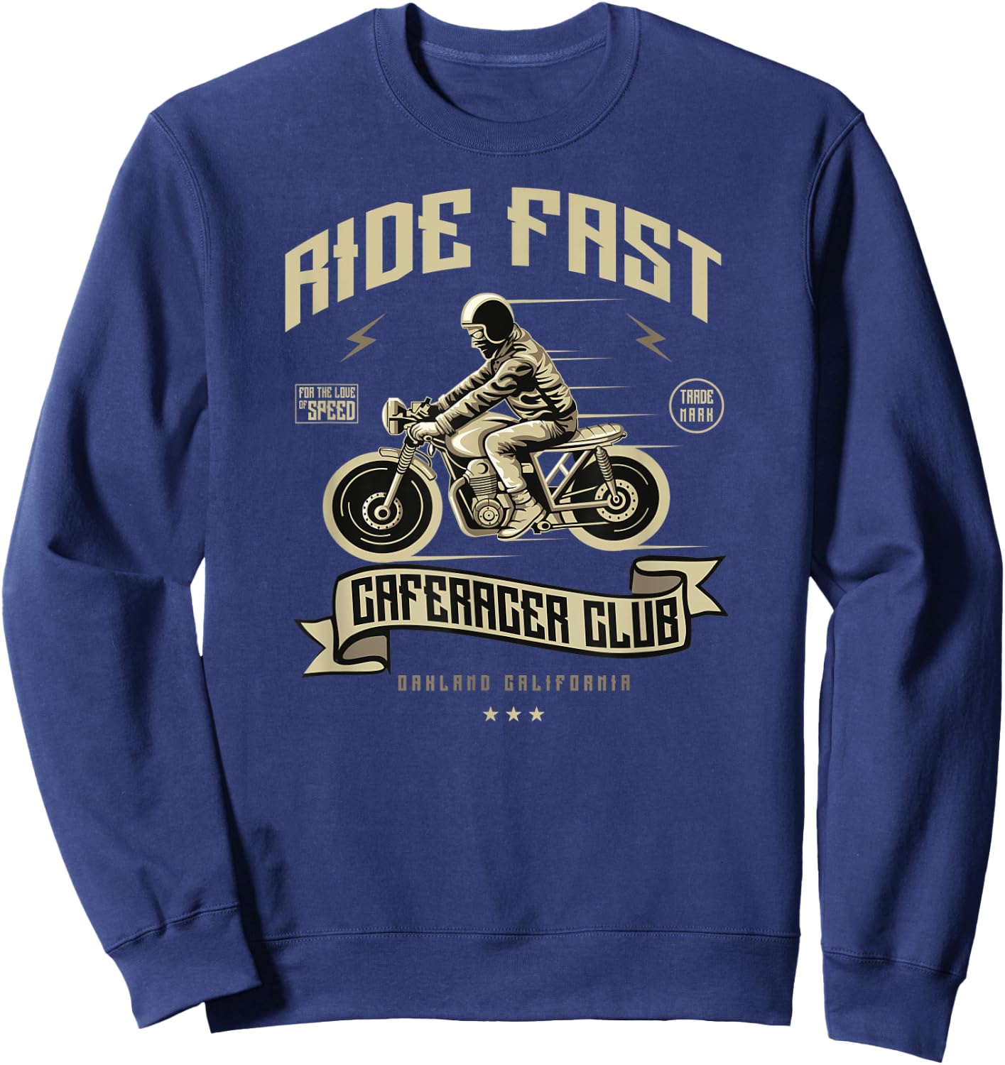 Cafe Racer Gift Ride Fast Cafe Racer Club Vintage Sweatshirt - Sweatshirt | Navy