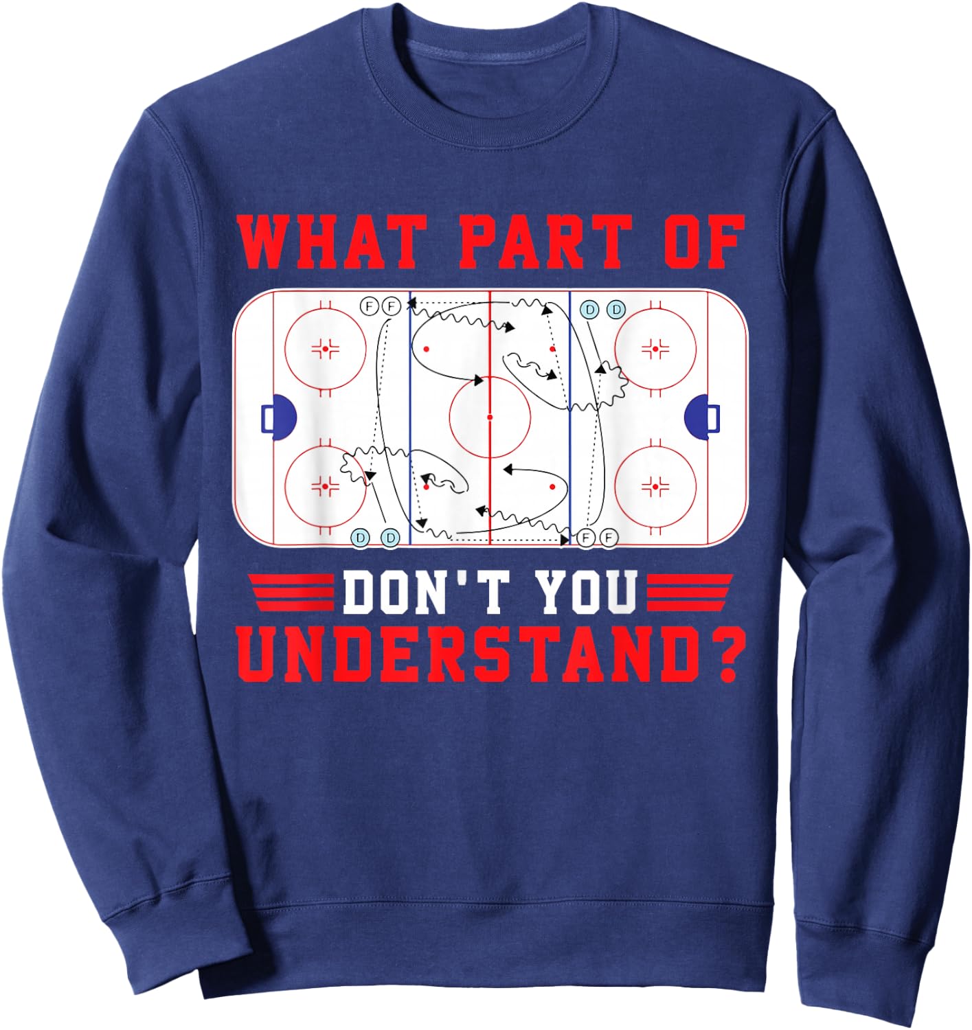 What Part Of Hockey Don't You Understand Hockey Player Funny Sweatshirt - Sweatshirt | Navy