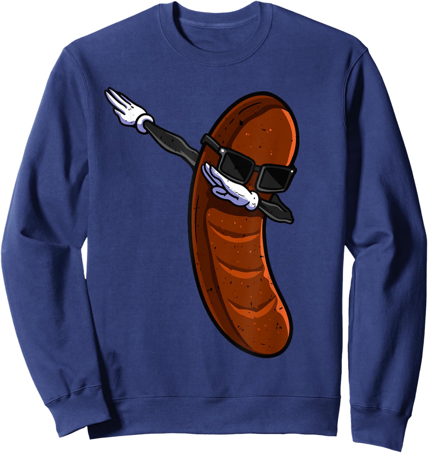 Funny Sausage Dancing Oktoberfest German Beer Drinking Gifts Sweatshirt - Sweatshirt | Navy