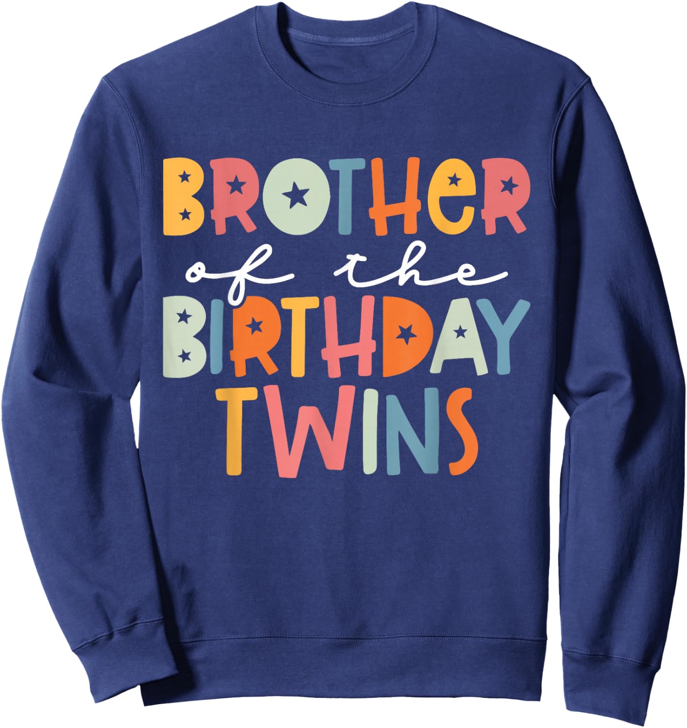 Brother of The Birthday Twins Kids Big Brother of Twins Bday Sweatshirt - Sweatshirt | Navy